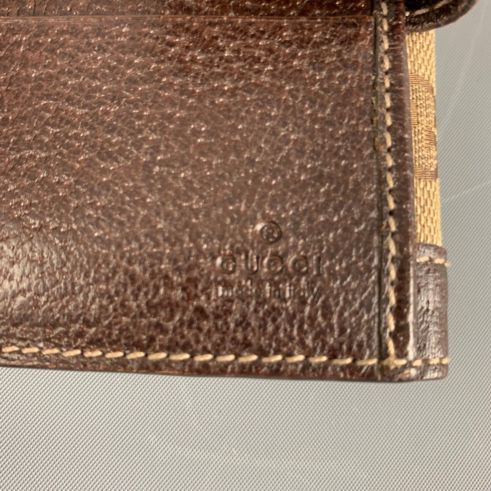 Gucci GUCCI Walet Brown Beige Monogram Canvas Leather Size ONE SIZE - 4 Thumbnail