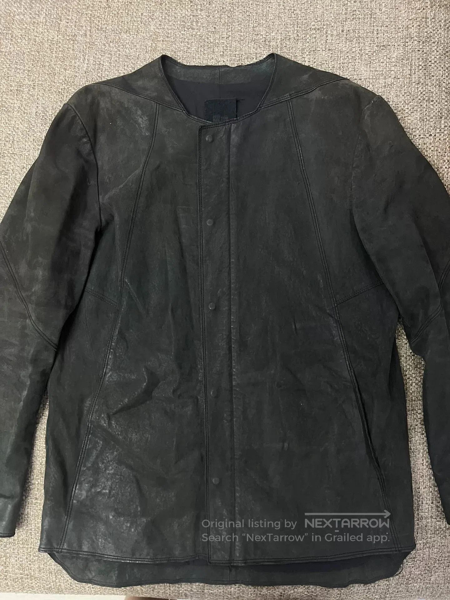 Vintage Vintage Heavy Wash Leather Jacket. Size US XXL / EU 58 / 5 - 1 Thumbnail