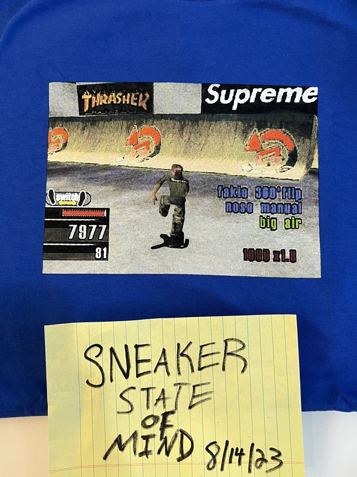 Supreme × Thrasher NEW SUPREME X THRASHER GAME TEE BLUE SIZE MEDIUM SHIP FAST Size US M / EU 48-50 / 2 - 2 Thumbnail