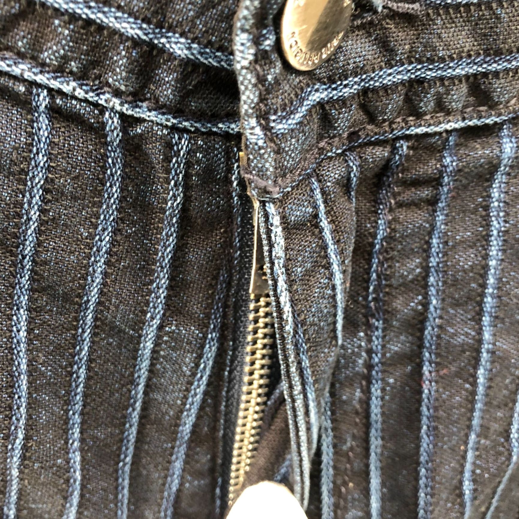 True Religion True Religion Devin Cropped Jeans Mens 32 Blue Striped Dark Wash Denim 5-Pocket Design Sneakers? (No) Size US 32 / EU 48 - 5 Thumbnail