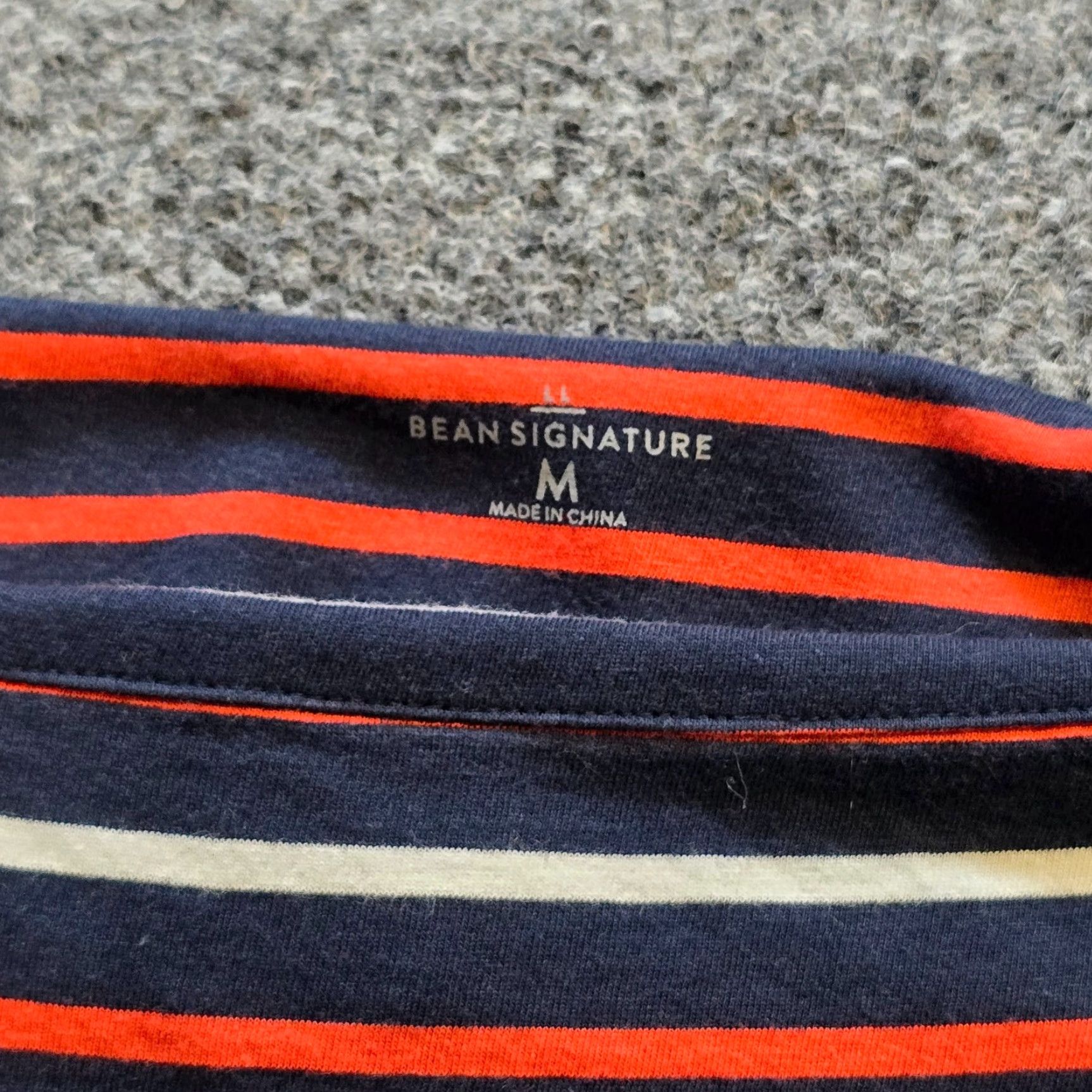 Vintage LL Bean Top Womens Size Medium Blue Red Striped Boat Neck Nautical Casual Preppy Size M / US 6-8 / IT 42-44 - 4 Thumbnail