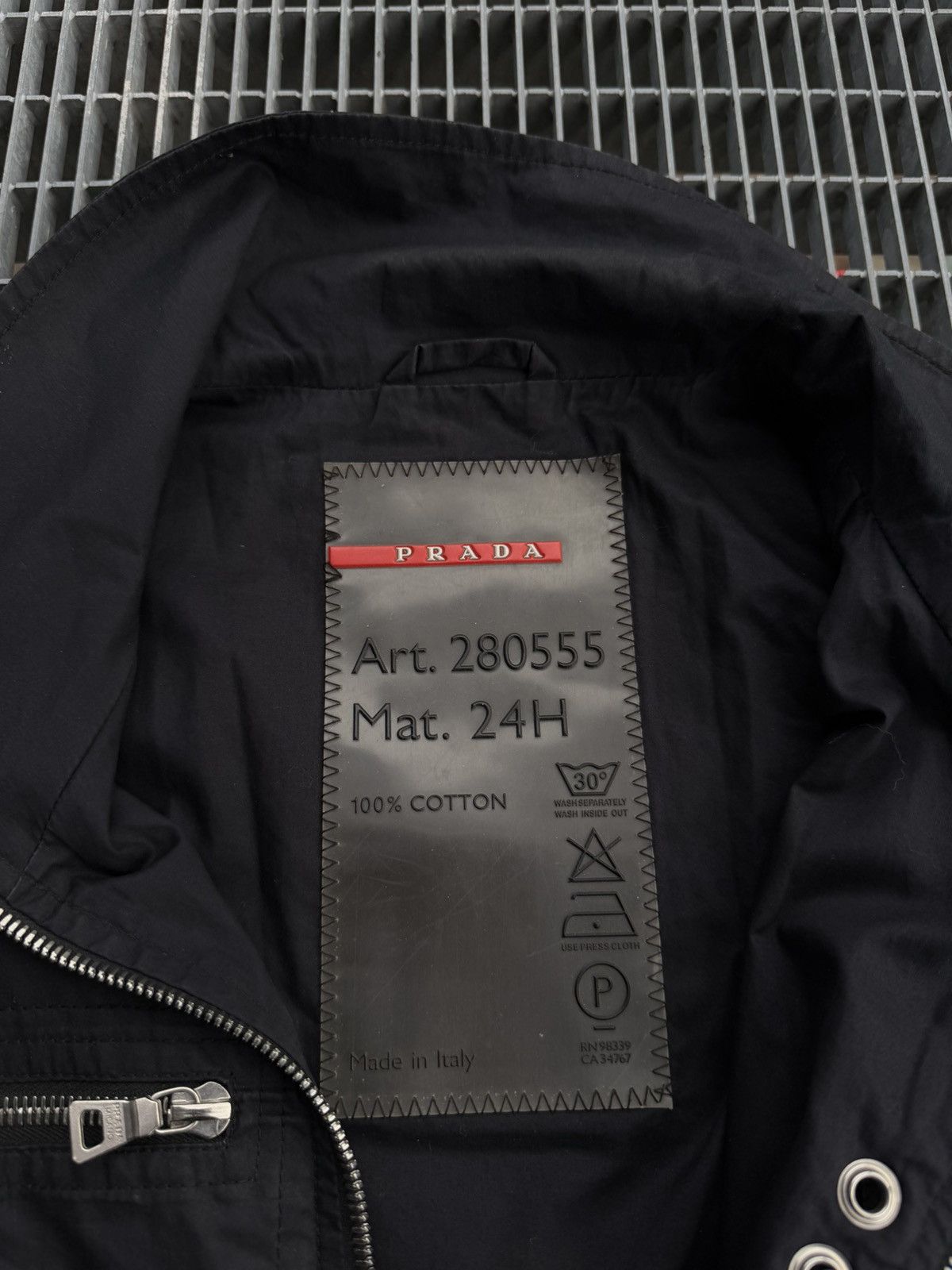 Prada Vintage 00s Prada Nylon Biker Jacket Size US S / EU 44-46 / 1 - 13 Thumbnail