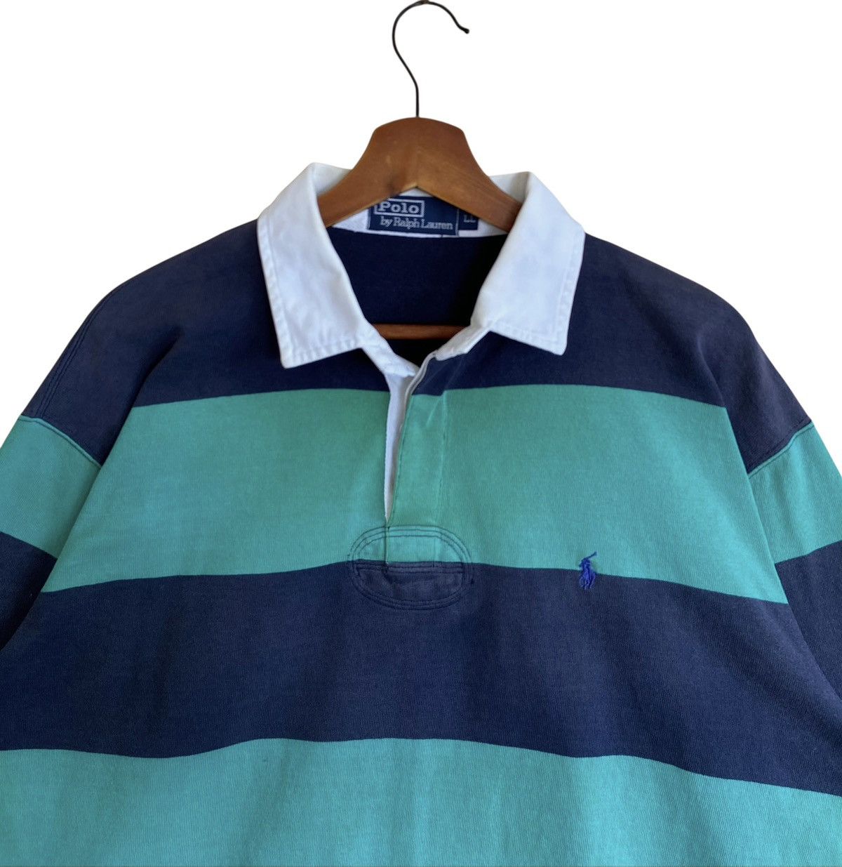 Polo Ralph Lauren Very Rare Vintage Polo Ralph Lauren Stripe Rugby Shirt 1990s Size US XL / EU 56 / 4 - 3 Thumbnail