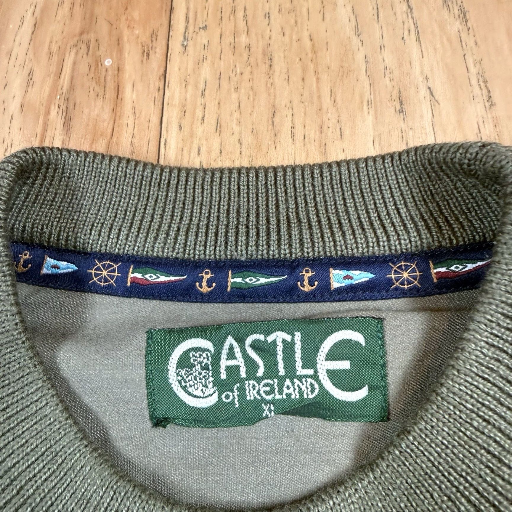Vintage VINTAGE Castle Of Ireland Wool Blend Sweater Crew Neck Pockets Mens XL Green Size US XL / EU 56 / 4 - 5 Thumbnail