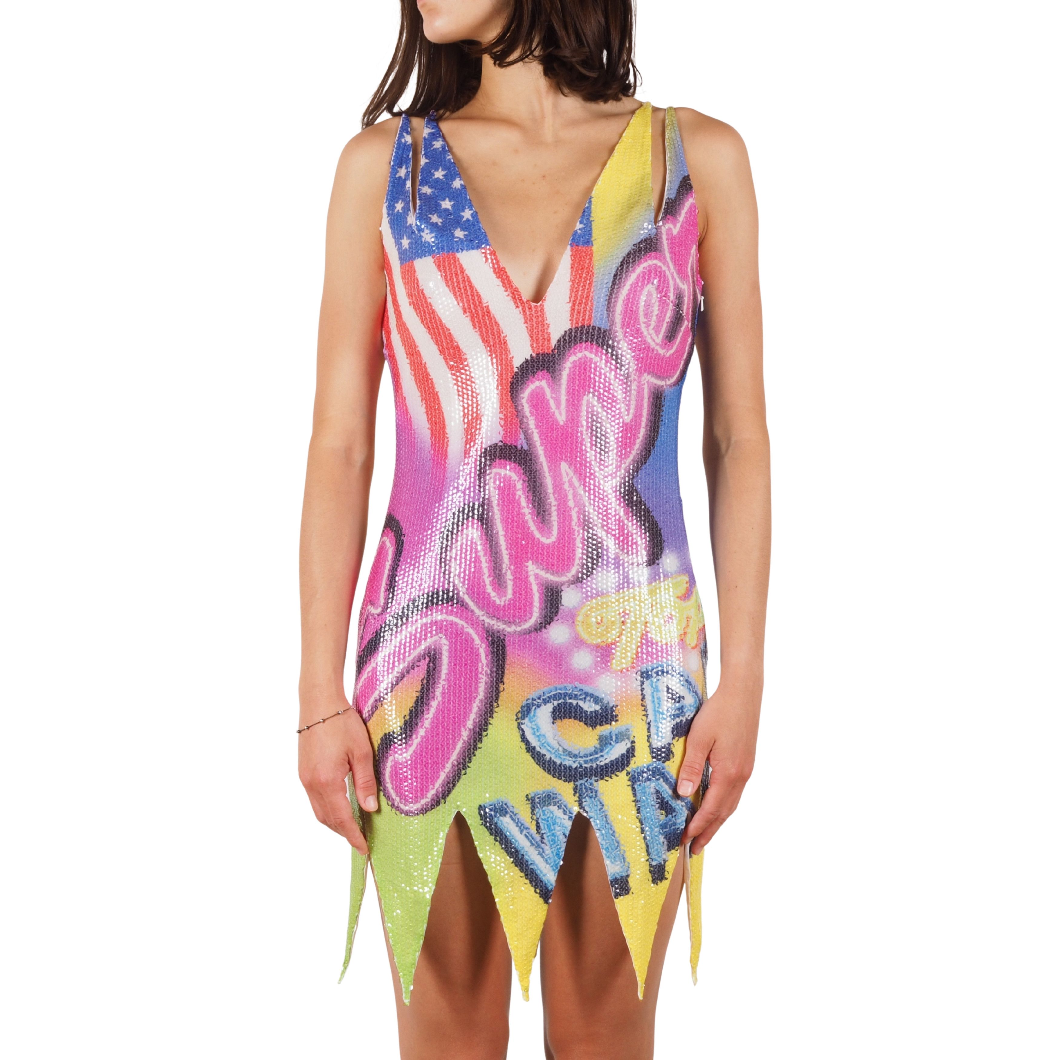 Moschino Moschino Couture Vintage Sequin Graphic Mini Dress | Grailed