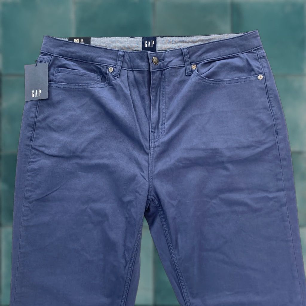 Gap GAP 5 Pocket Pant Mens Slim Fit Straight Leg Blue Twill Chino 40x32 NWT Size US 40 / EU 56 - 1 Thumbnail