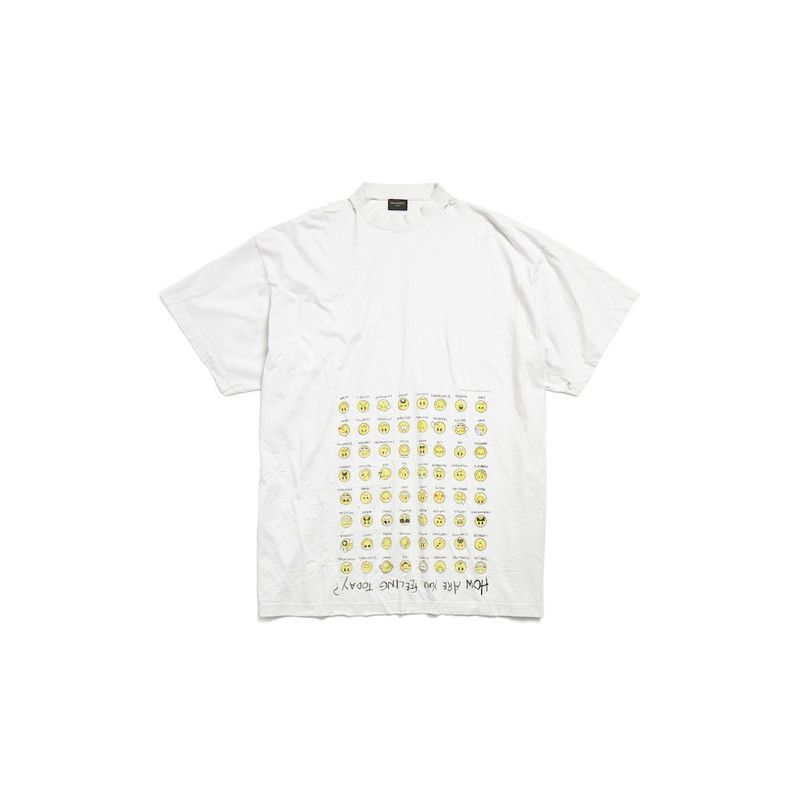 Balenciaga o1in1g0126 How Are You Feeling Today T-Shirt Oversized White Size US M / EU 48-50 / 2 - 1 Thumbnail
