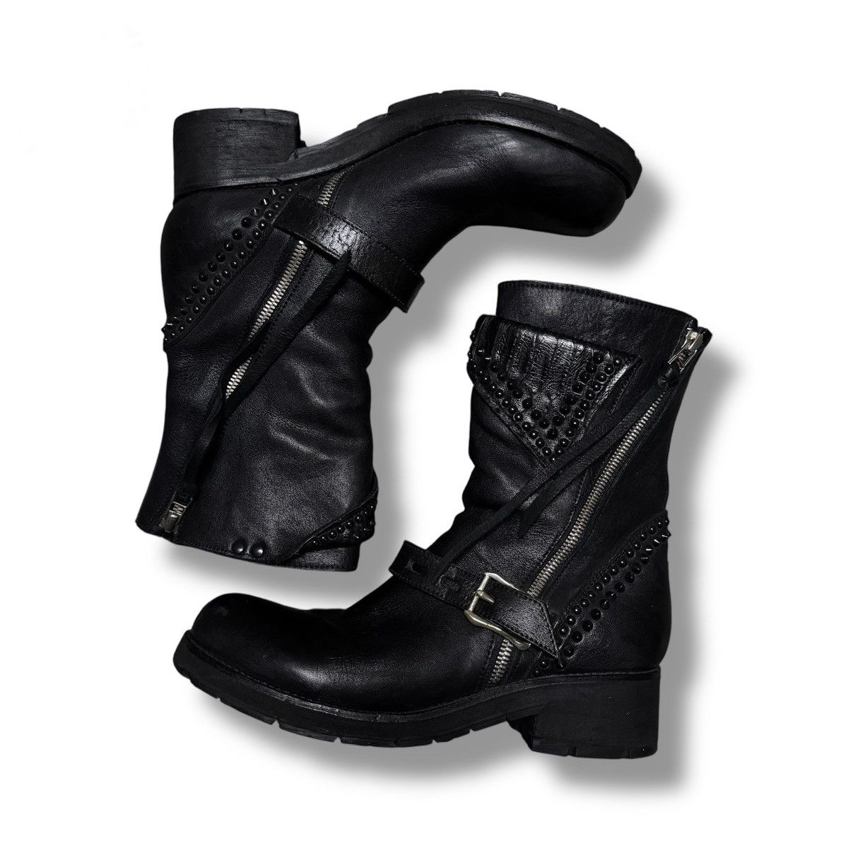 KMRii KMRii crush studded snakeskin boots Size US 7 / EU 40 - 1 Thumbnail