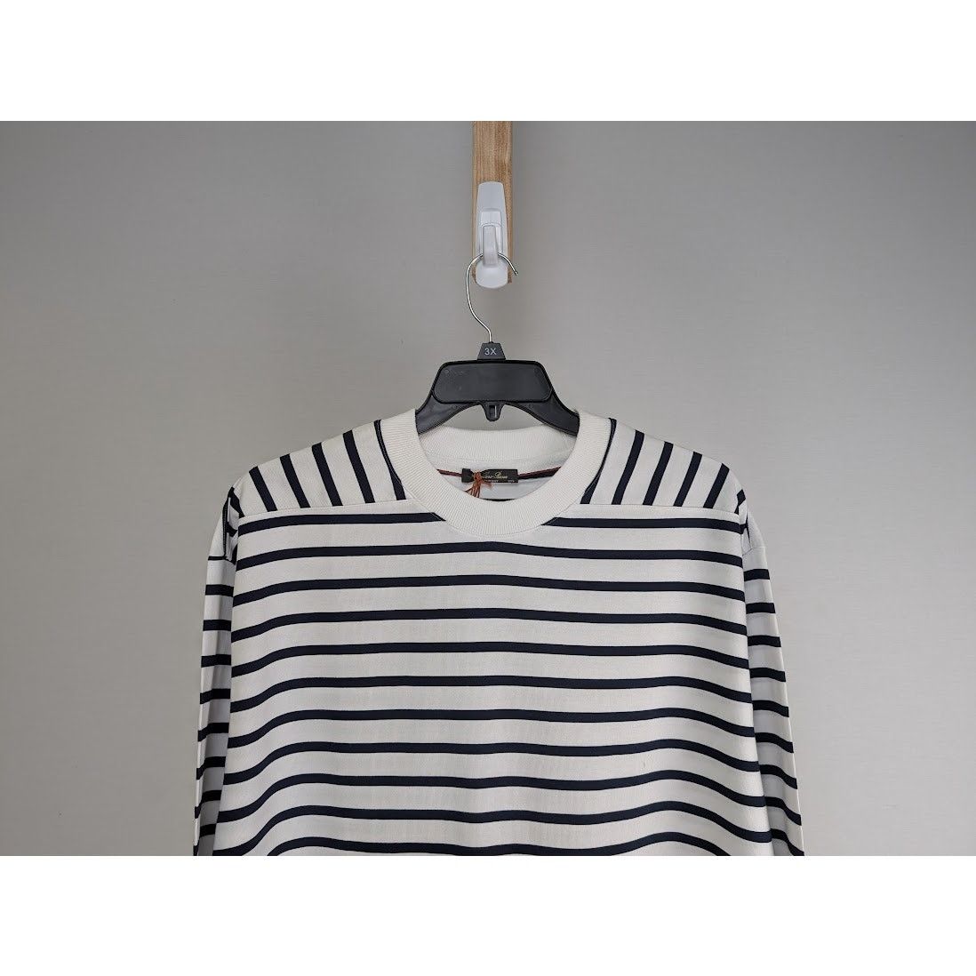 Loro Piana o1rshd1 Men's T-Shirt ML Riomaggiore in Black/White Size US XXL / EU 58 / 5 - 4 Thumbnail
