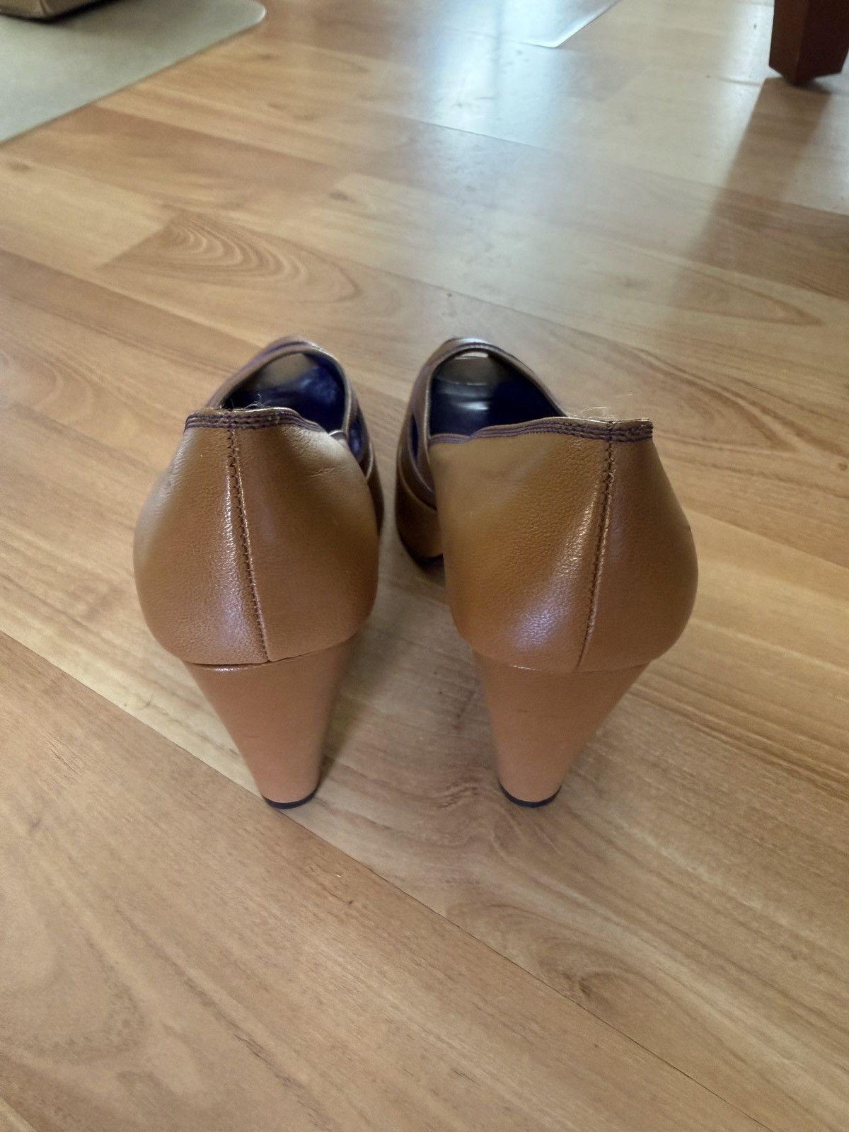 Miu Miu Vintage Miu Miu rare brown leather peep toe pumps 3.5” heel Size US 5 / IT 35 - 2 Thumbnail