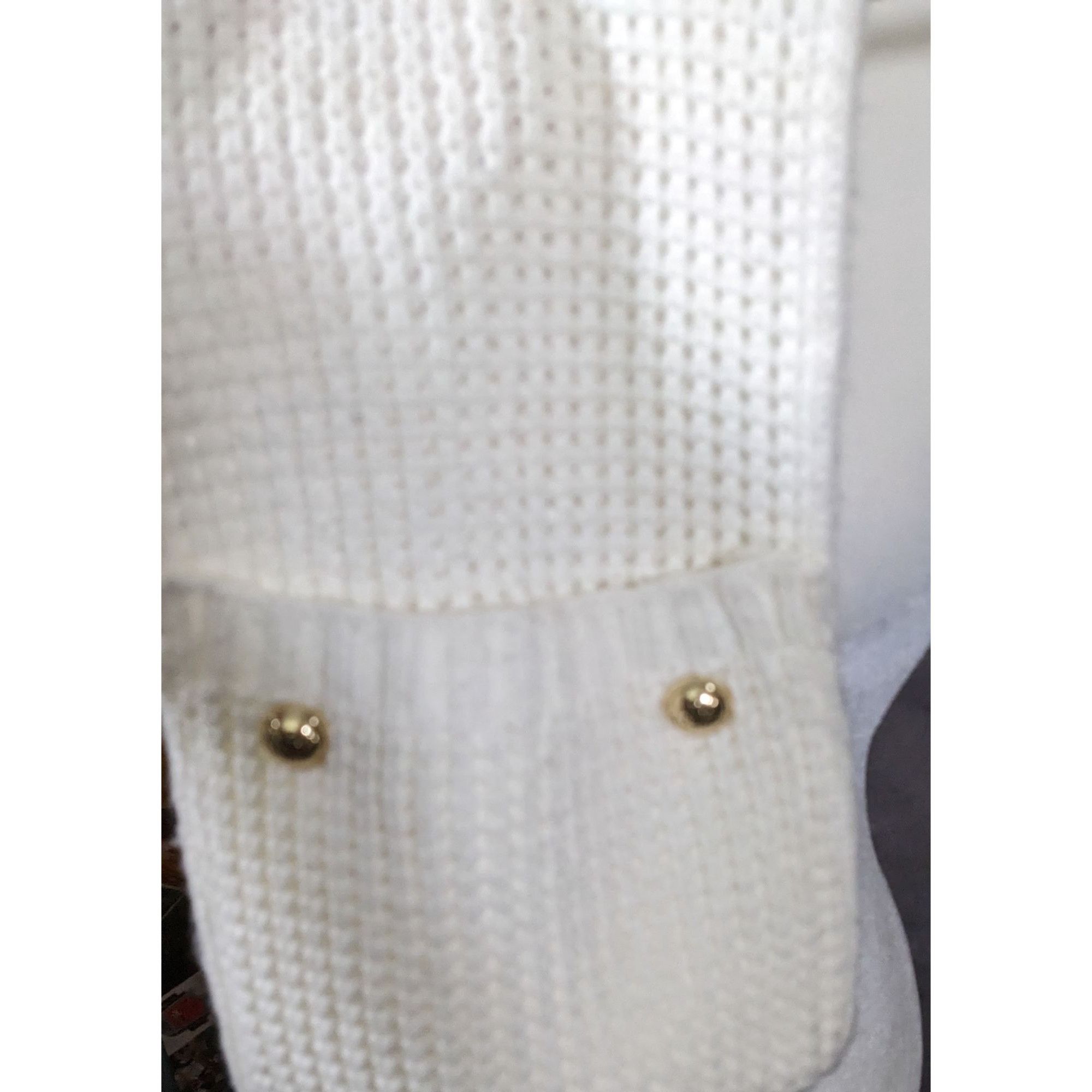 Michael Kors Michael Kors Cream Knit Rectangle Scarf With Pockets Size ONE SIZE - 2 Thumbnail