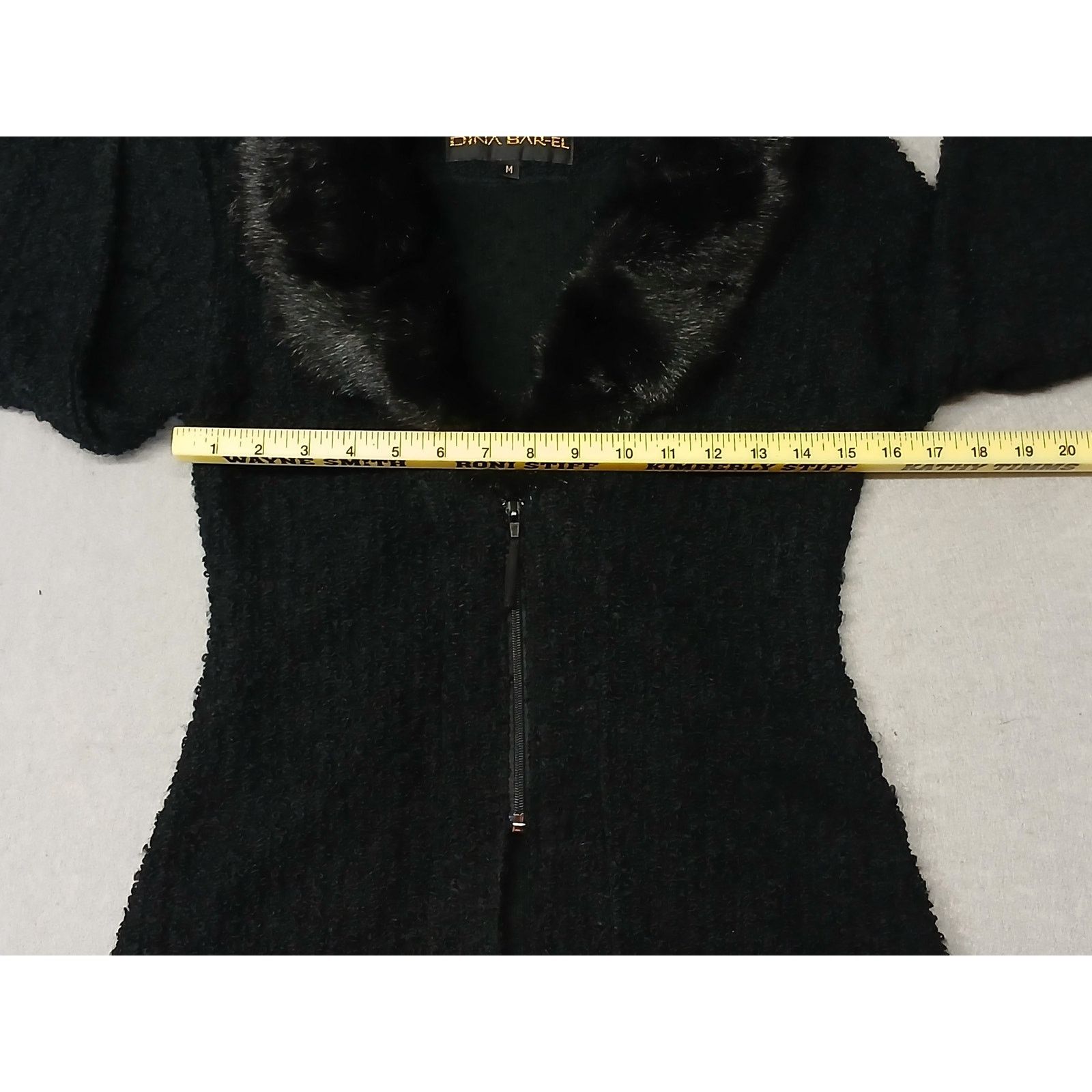 Other Dina Bar-El (Medium) Black Ribbed Zip-Front Cardigan Sweater Size M / US 6-8 / IT 42-44 - 4 Thumbnail