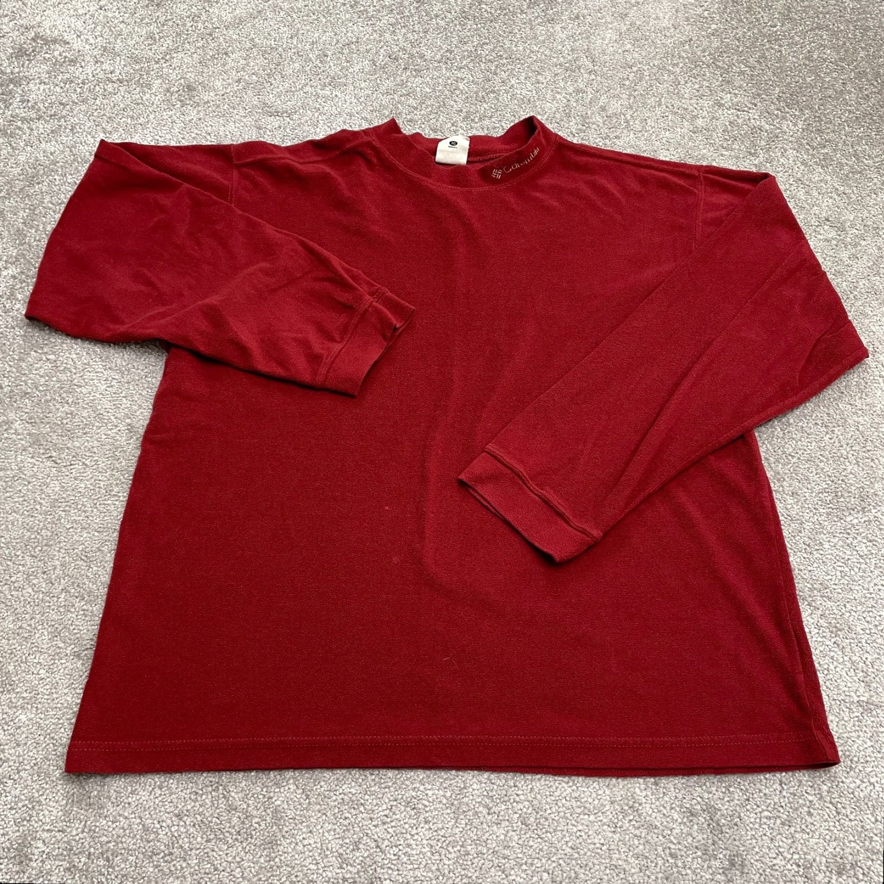 Vintage Columbia Sweatshirt Men XL Red Fleece Pullover Crew Neck Long Sleeve Outdoor Hiking Casual All Seasons Lightweight Breathable Logo Size US XL / EU 56 / 4 - 2 Thumbnail