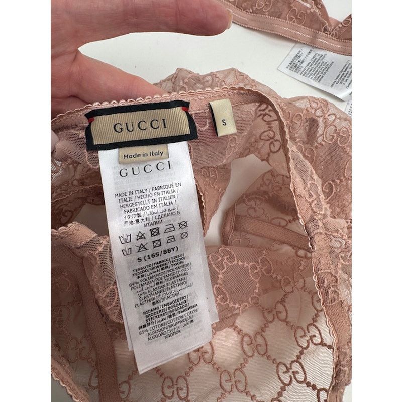 Gucci Gucci Blush Pink GG Logo Lace Lingerie Set Size S Size ONE SIZE - 11 Thumbnail