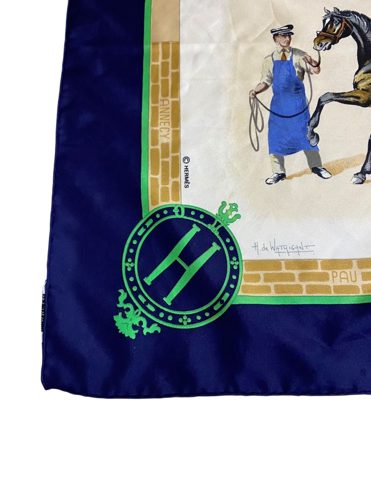 Hermes Vintage Brand Hermes Carre 90 Les Haras Nationax Silk Scarf Size ONE SIZE - 7 Thumbnail