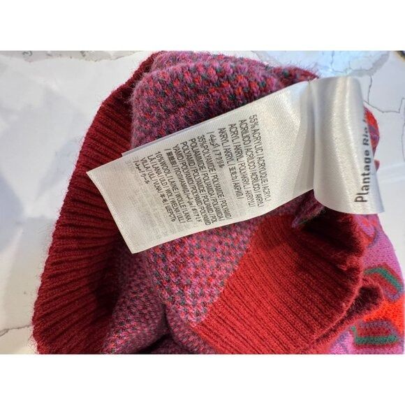 Farm Rio Farm Rio Crewneck Balloon Sleeve Sweater in Red Size L Size L / US 10 / IT 46 - 4 Thumbnail
