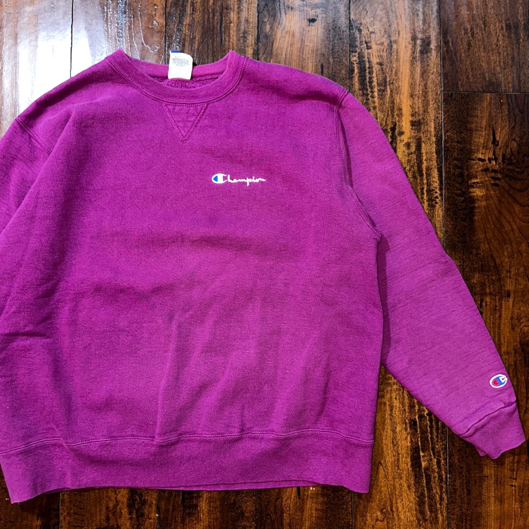 Champion VINTAGE Champion Sweatshirt XL Purple 90s USA Weave Blank Jumper Sweater Size US XL / EU 56 / 4 - 4 Thumbnail