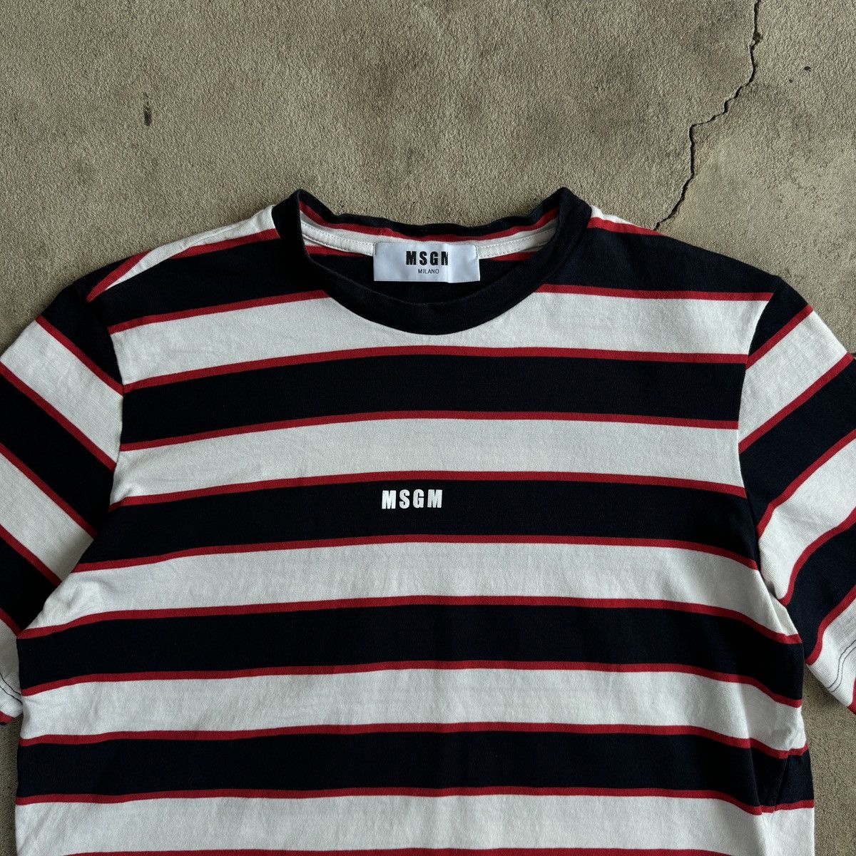 Designer × MSGM MSGM Logo Stripe T-Shirt Size L / US 10 / IT 46 - 2 Thumbnail