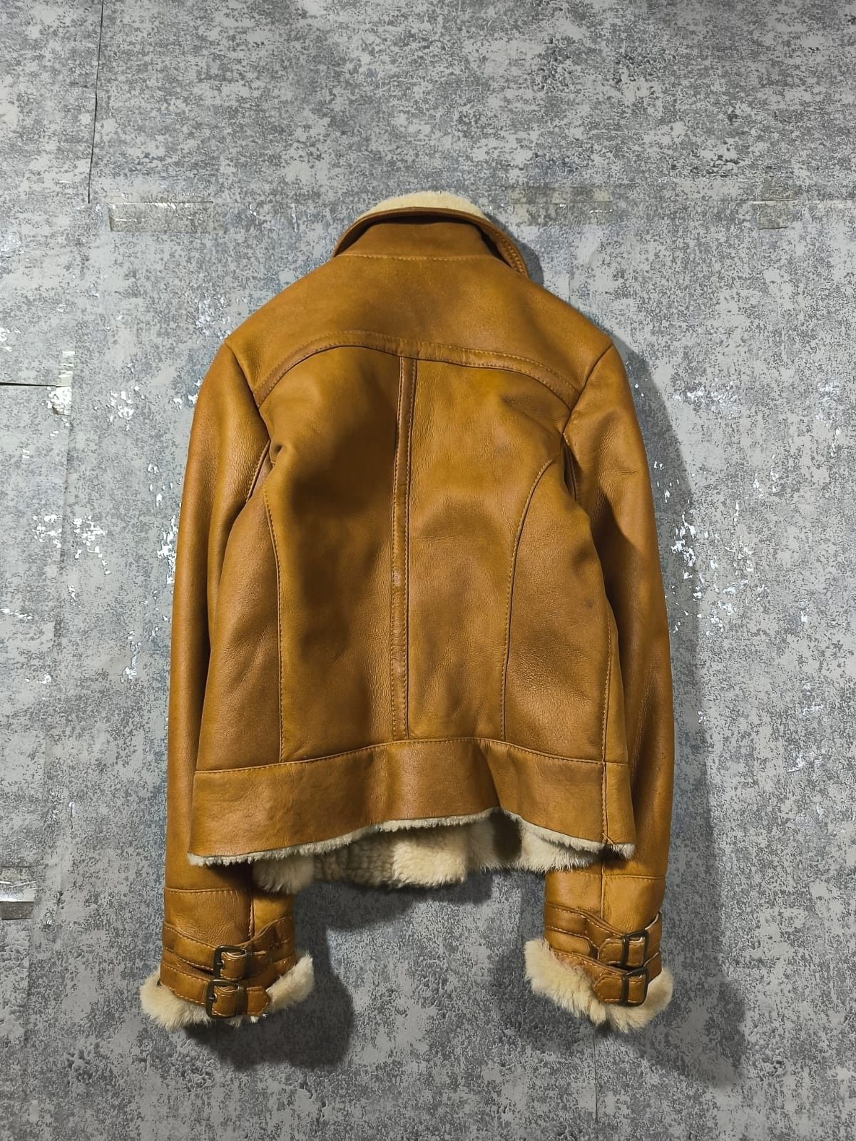 Vintage Vintage Women's Shearling Leather Aviator Jacket Size L / US 10 / IT 46 - 5 Thumbnail