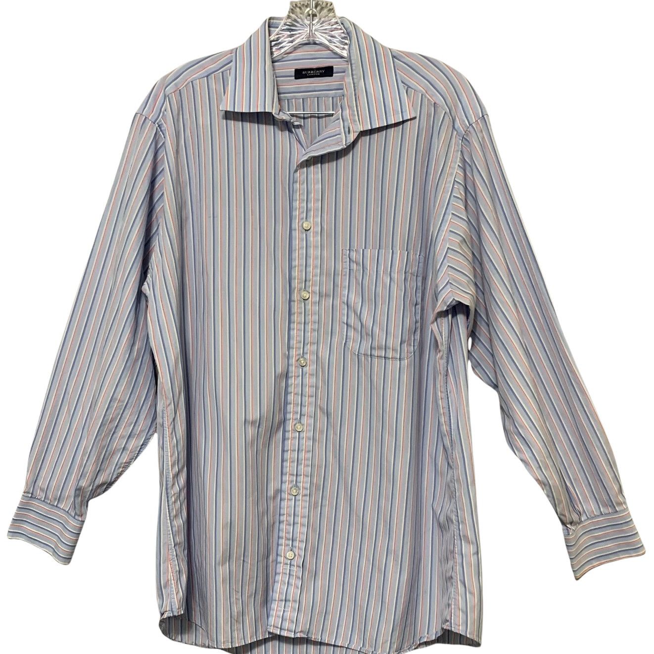 Burberry Burberry London Striped Blue Pink Button Up Down Shirt 44 Size US XL / EU 56 / 4 - 1 Thumbnail