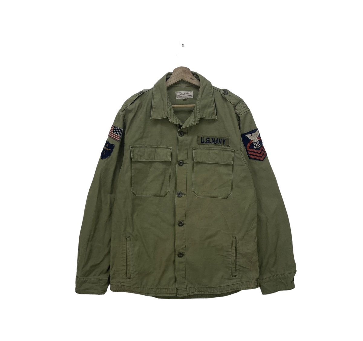 Avirex Vtg Avirex WWII Us Army Og 107 America Flag Reissue Jacket Size US M / EU 48-50 / 2 - 1 Thumbnail