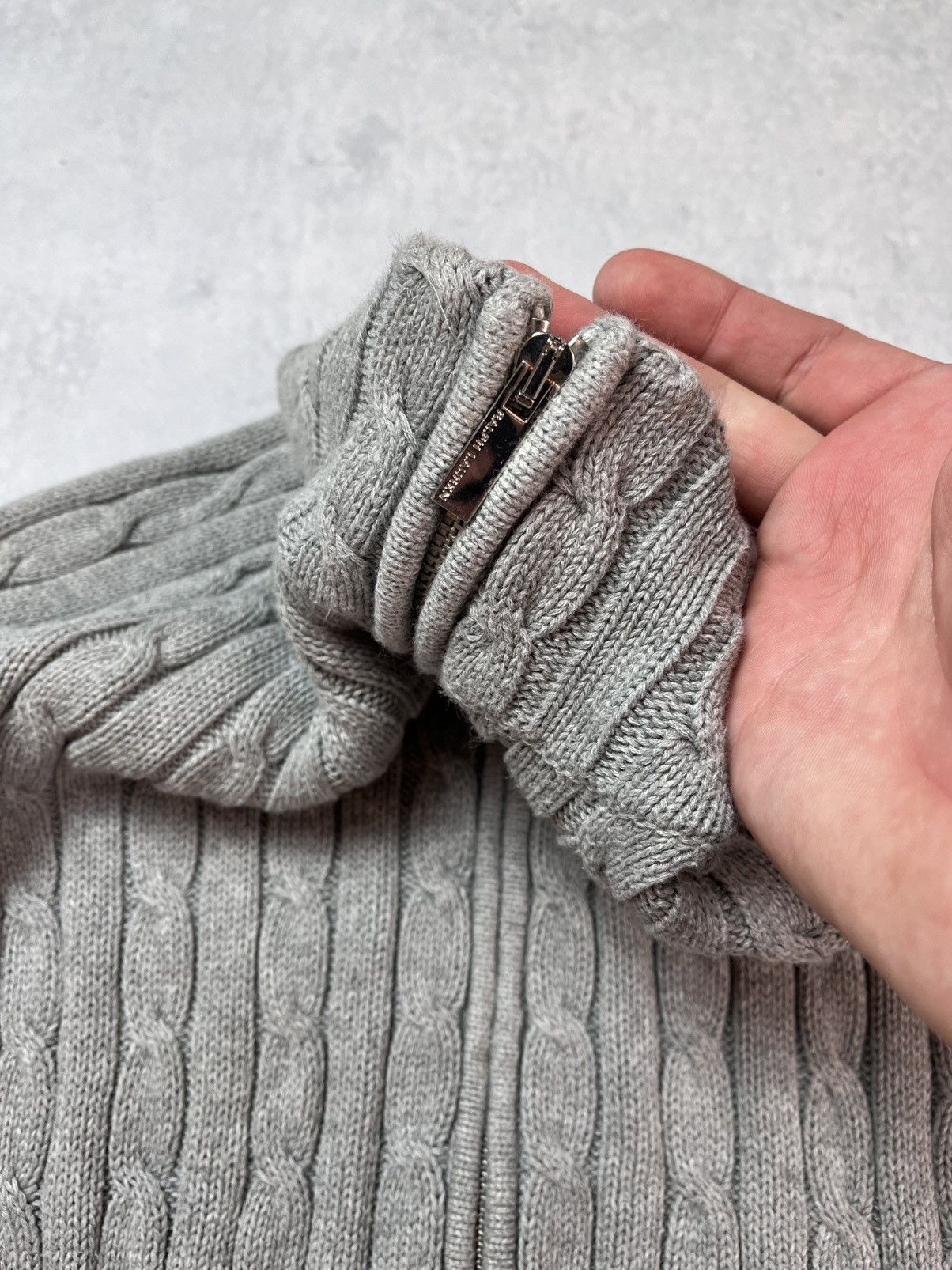 Polo Ralph Lauren Ralph Lauren Sport Grey Cable Knit Zip-Up Cardigan Sweater Size M / US 6-8 / IT 42-44 - 4 Thumbnail