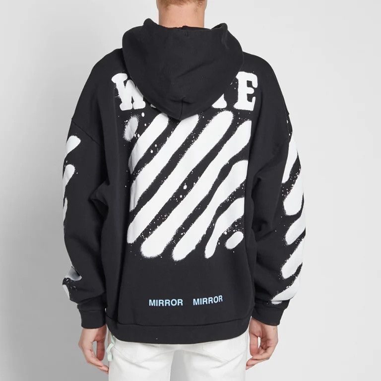 Off-White Black Spray Diagonals Logo Oversized Hoodie Size US XL / EU 56 / 4 - 3 Thumbnail