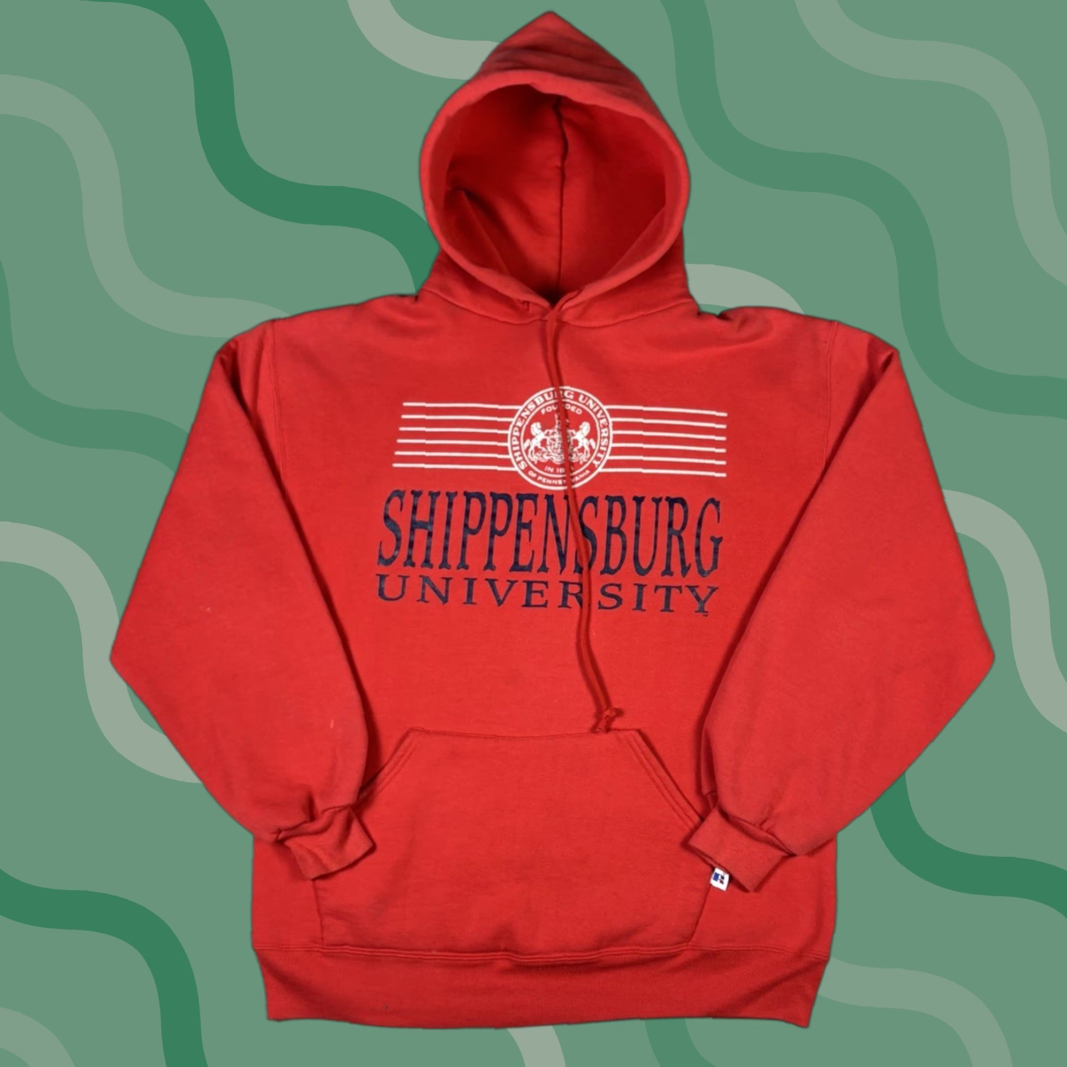 Russell Athletic VINTAGE 90s Russell Athletic Red Hoodie Mens L Graphic Print Pullover Heavyweight Logo 90s Size US L / EU 52-54 / 3 - 1 Thumbnail