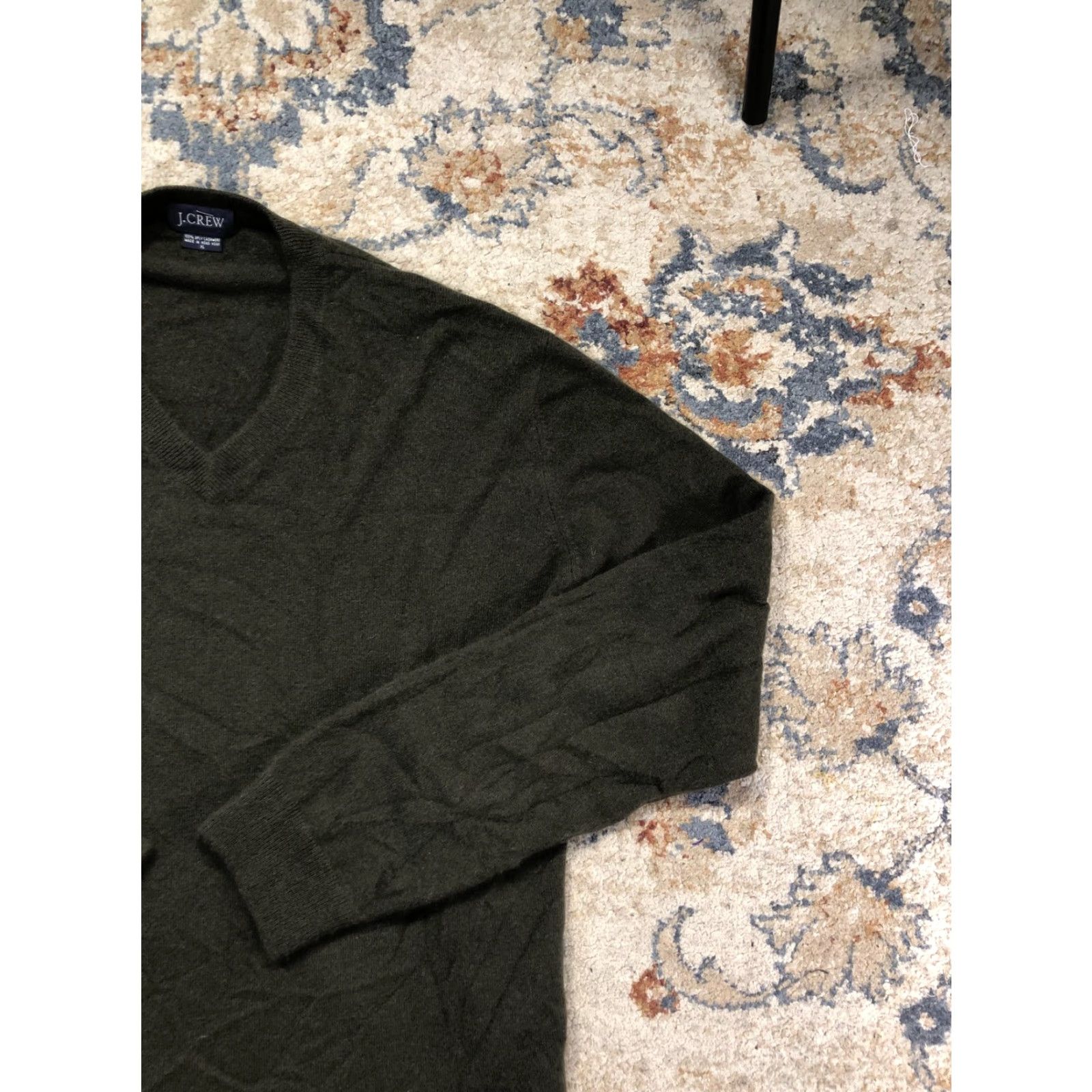 J.Crew J.Crew Sweater Mens XL Green 100% Cashmere V-Neck Knit Pullover Long Sleeve Size US XL / EU 56 / 4 - 4 Thumbnail