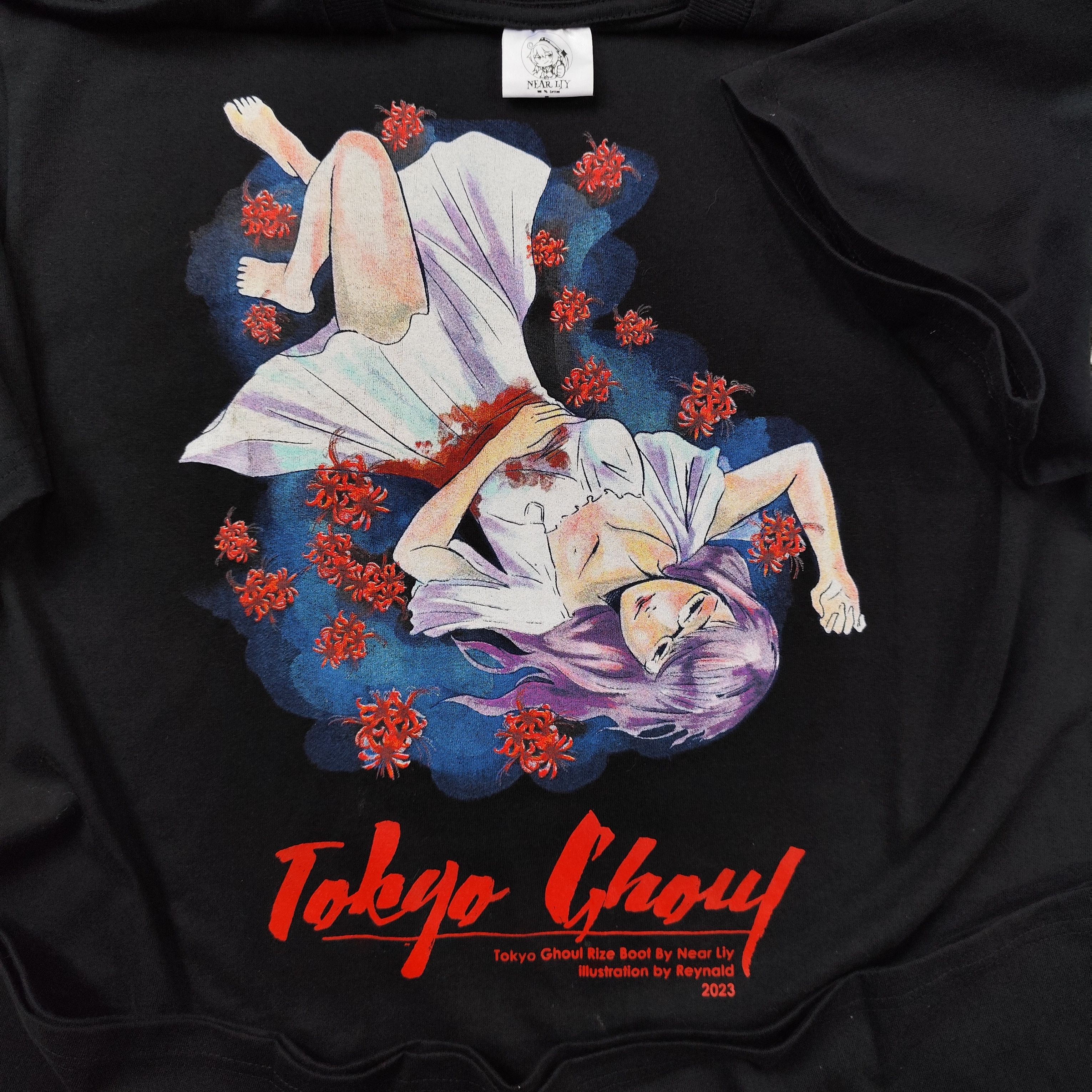 Anime × Vintage Rare Anime Tokyo Ghoul Rize Tee Japanese Manga Size US XL / EU 56 / 4 - 1 Thumbnail