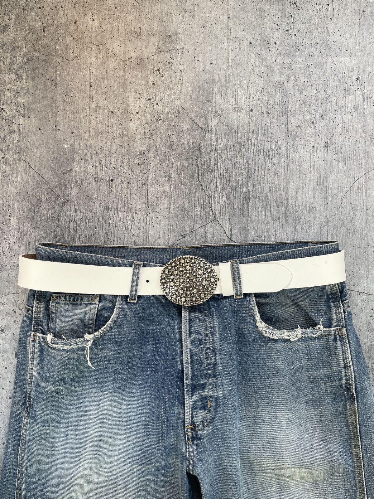 Ariat × Japanese Brand × Vintage Ariat leather y2k belt with metal inserts Size ONE SIZE - 2 Thumbnail