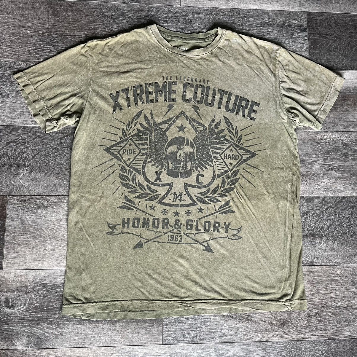 Affliction × Vintage Vintage Y2K Affliction Xtreme Couture Skull Graphic T Shirt Size US L / EU 52-54 / 3 - 1 Thumbnail