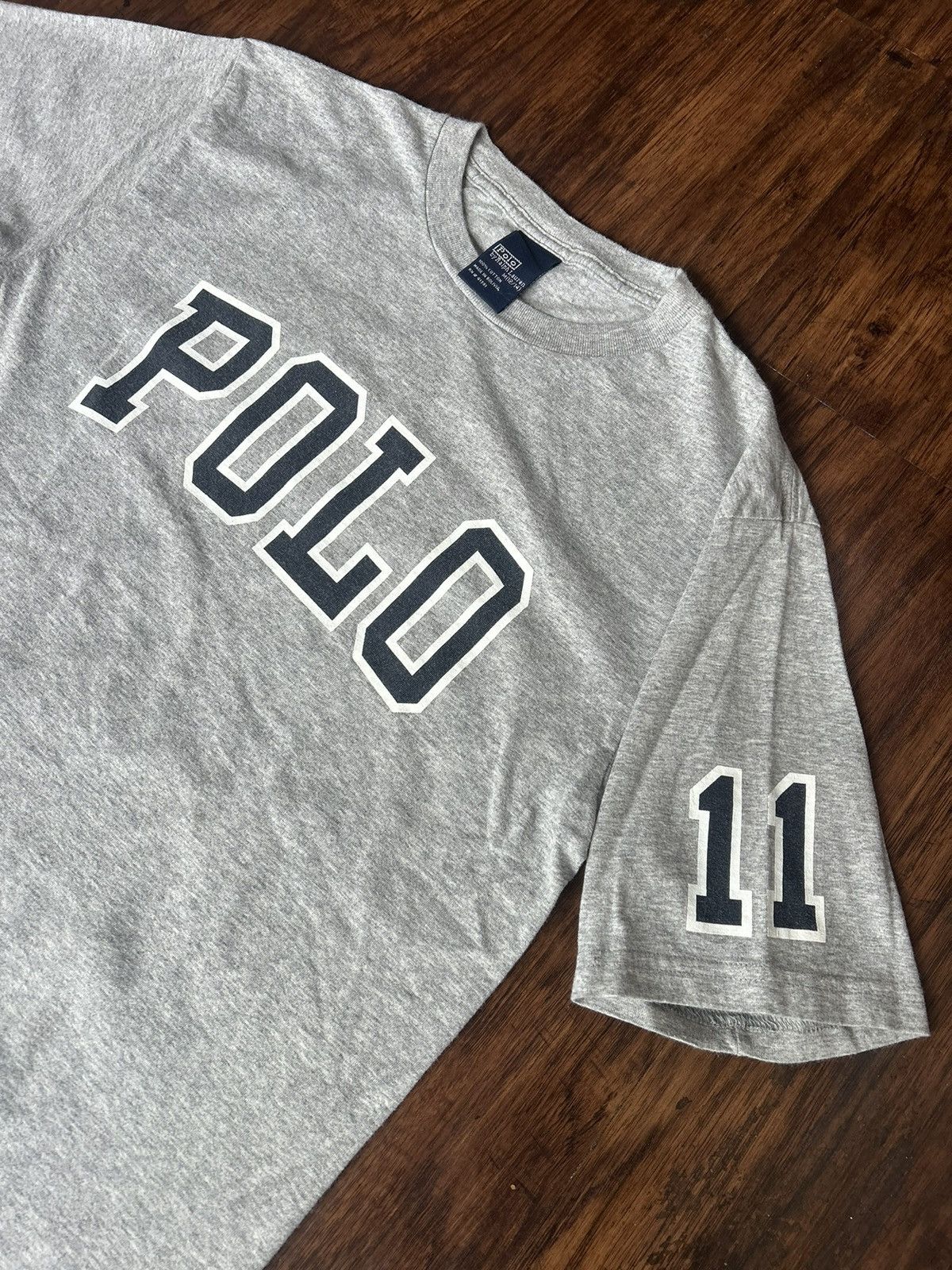 Polo Ralph Lauren Vintage Polo Ralph Lauren “Polo” Text Grey T-Shirt Size XS / US 0-2 / IT 36-38 - 2 Thumbnail