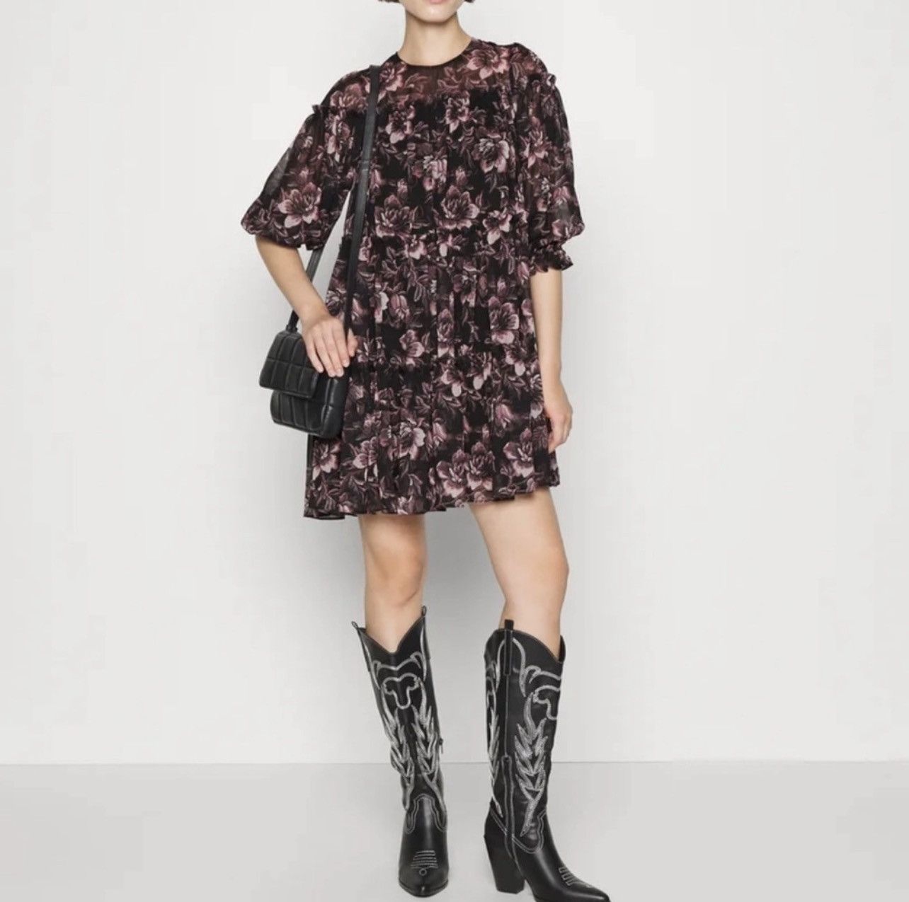 Ted Baker Ted Baker Printed Tiered Mini Swing Dress size 0 Size XS / US 0-2 / IT 36-38 - 2 Thumbnail