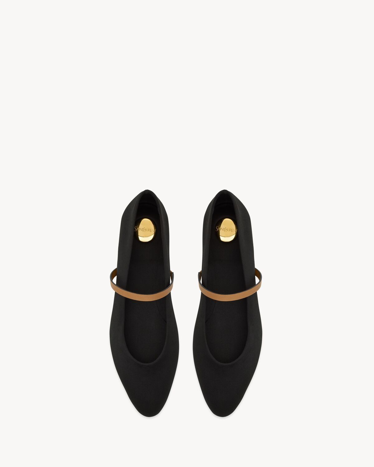 Saint Laurent Paris oc11z1125 Gio Ballet Flats in Satin Crepe in Black Size US 7.5 / IT 37.5 - 1 Thumbnail