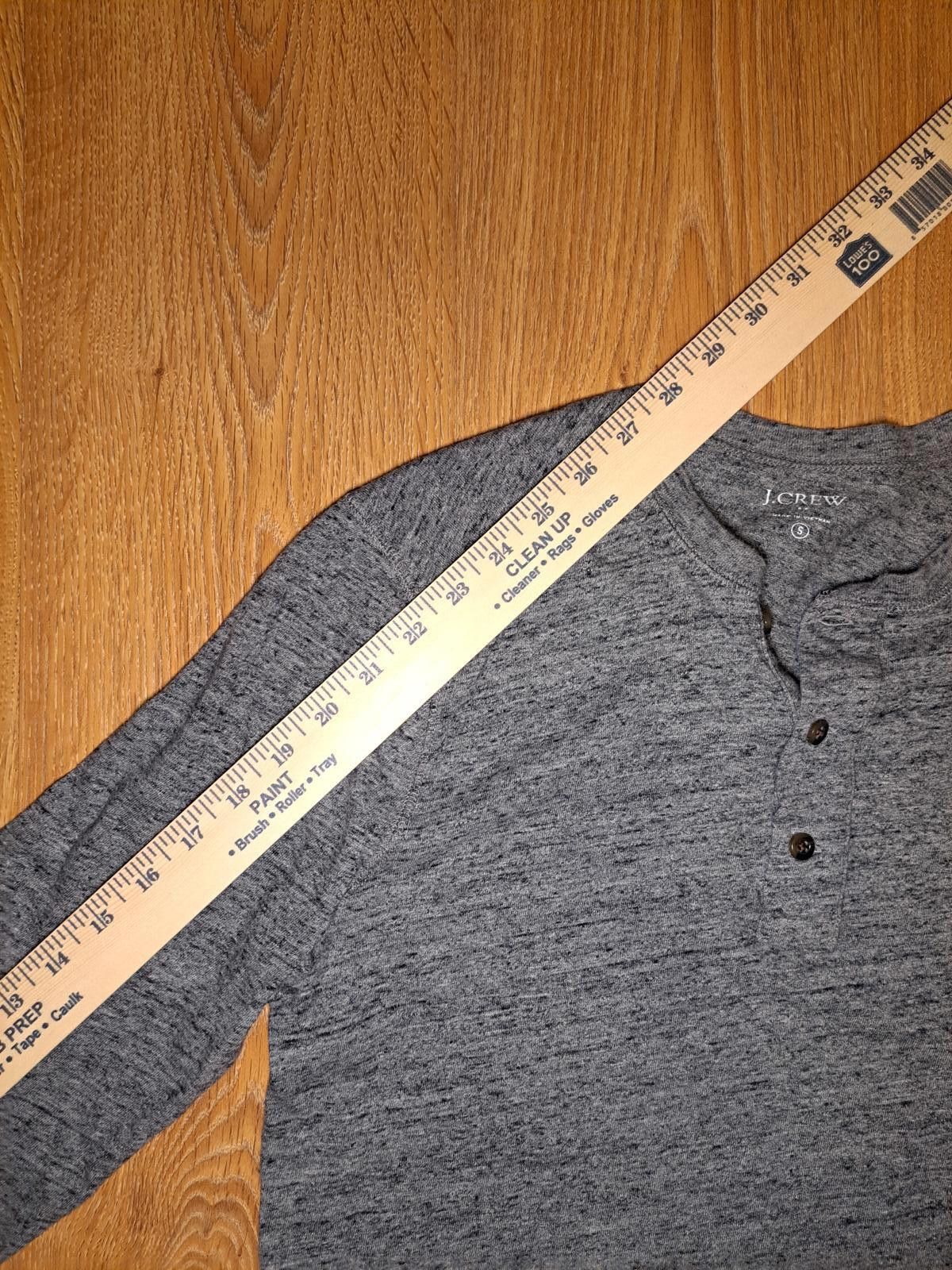 J.Crew J Crew Sweater Mens Small Gray 100% Cotton Henley Size US S / EU 44-46 / 1 - 6 Thumbnail