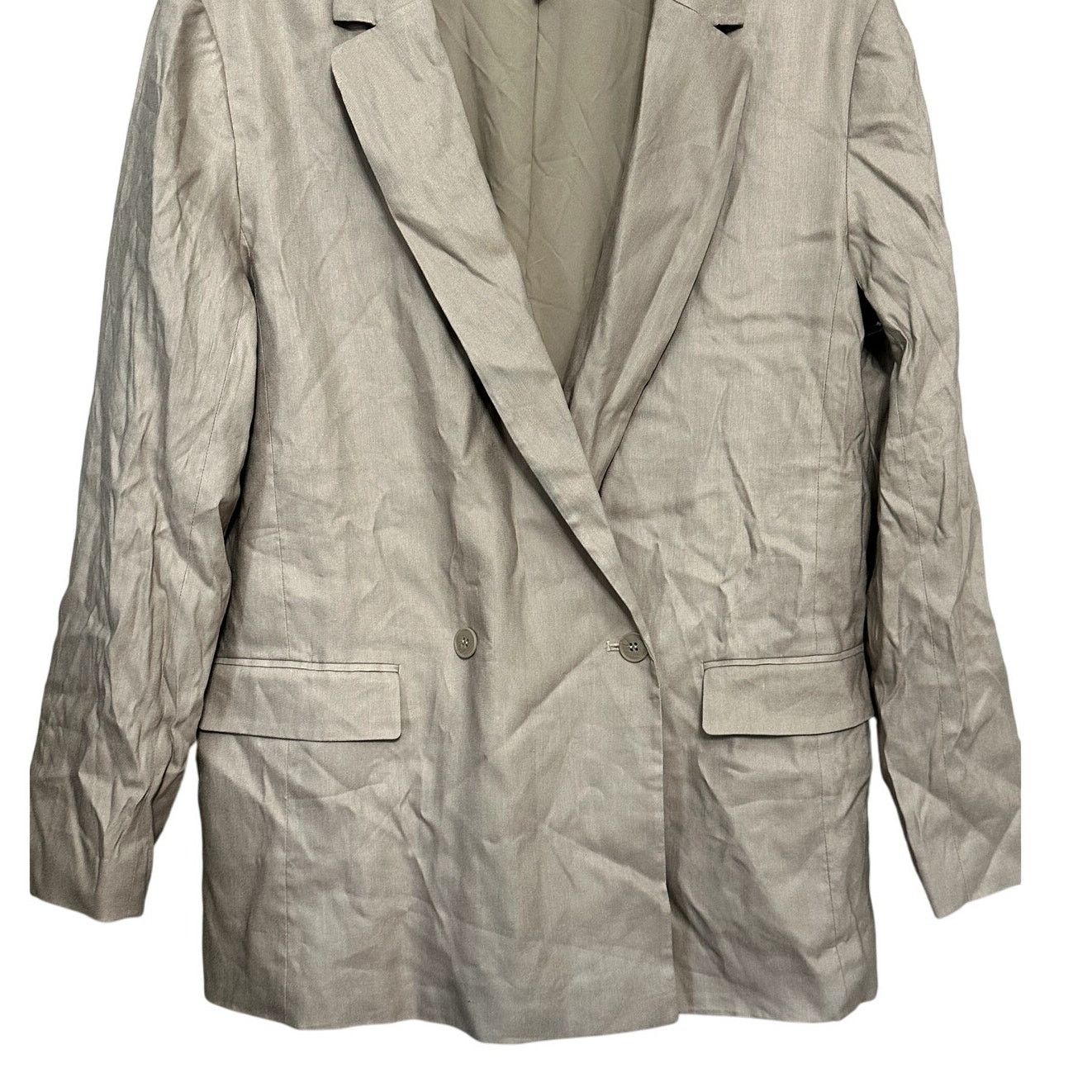Nordstrom Nordstrom Single Breasted Blazer Buttoned Linen Tan Men's M Size 42R - 3 Thumbnail