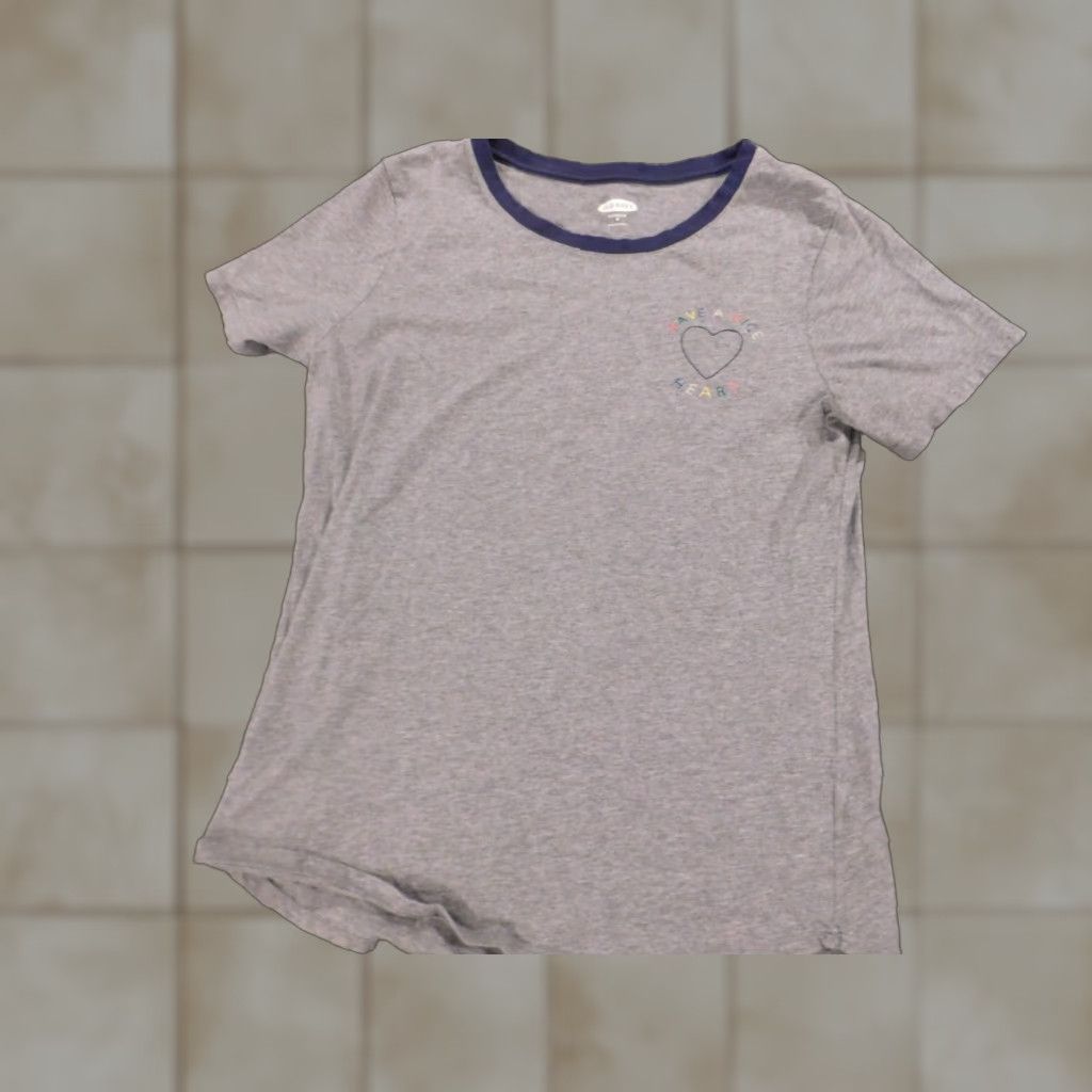 Old Navy Old Navy Womens Blouse M Gray Short Sleeve Round Neck Pullover Cotton Stretch Casual Regular Womens Size M / US 6-8 / IT 42-44 - 1 Thumbnail