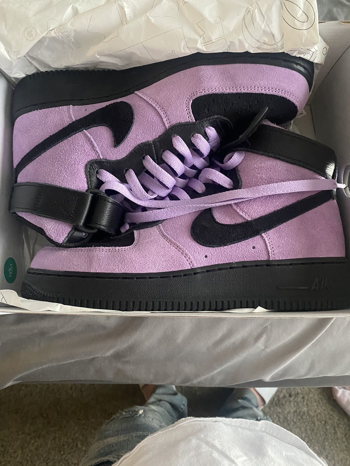 Nike Air Force Black Purple suede custom
