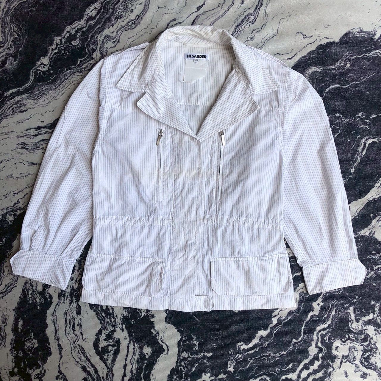 Jil Sander Jil Sander Minimal Pinstripe Zip Vintage Jacket Size XS / US 0-2 / IT 36-38 - 1 Thumbnail