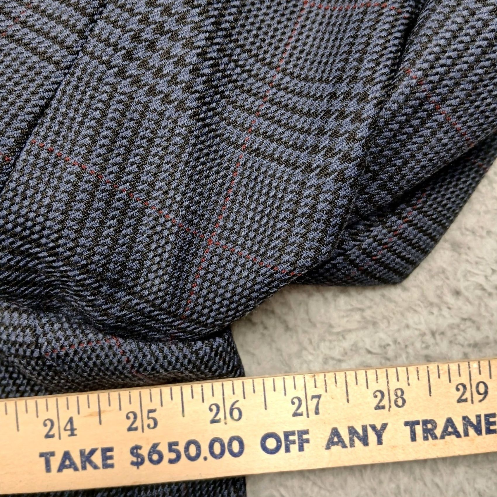 Vintage VINTAGE Tom James Blazer Gray Glen Plaid Wool Two Button Tailored USA Mens 44R Size 44R - 6 Thumbnail