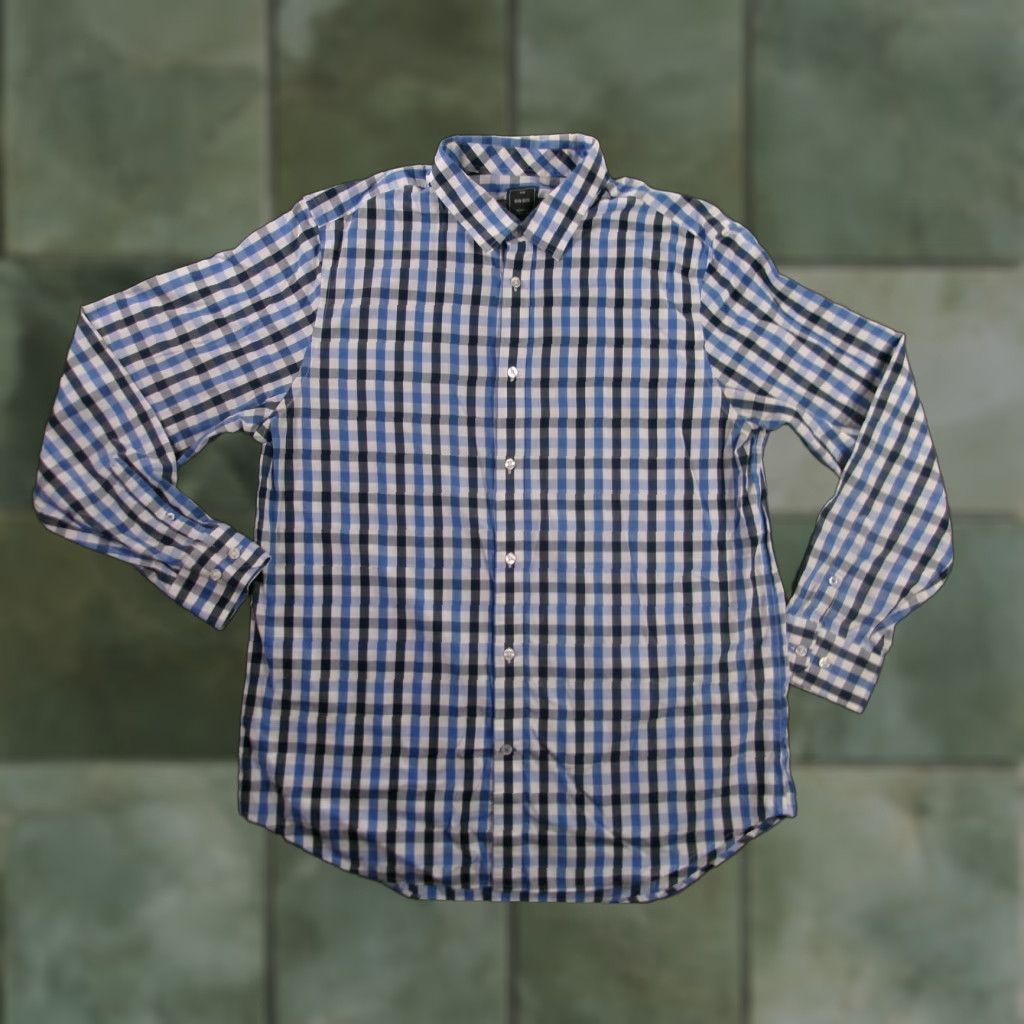 Gap VINTAGE GAP Dress Shirt Men XL Blue Plaid Non-Iron Business Casual Office Wear Size US XL / EU 56 / 4 - 1 Thumbnail