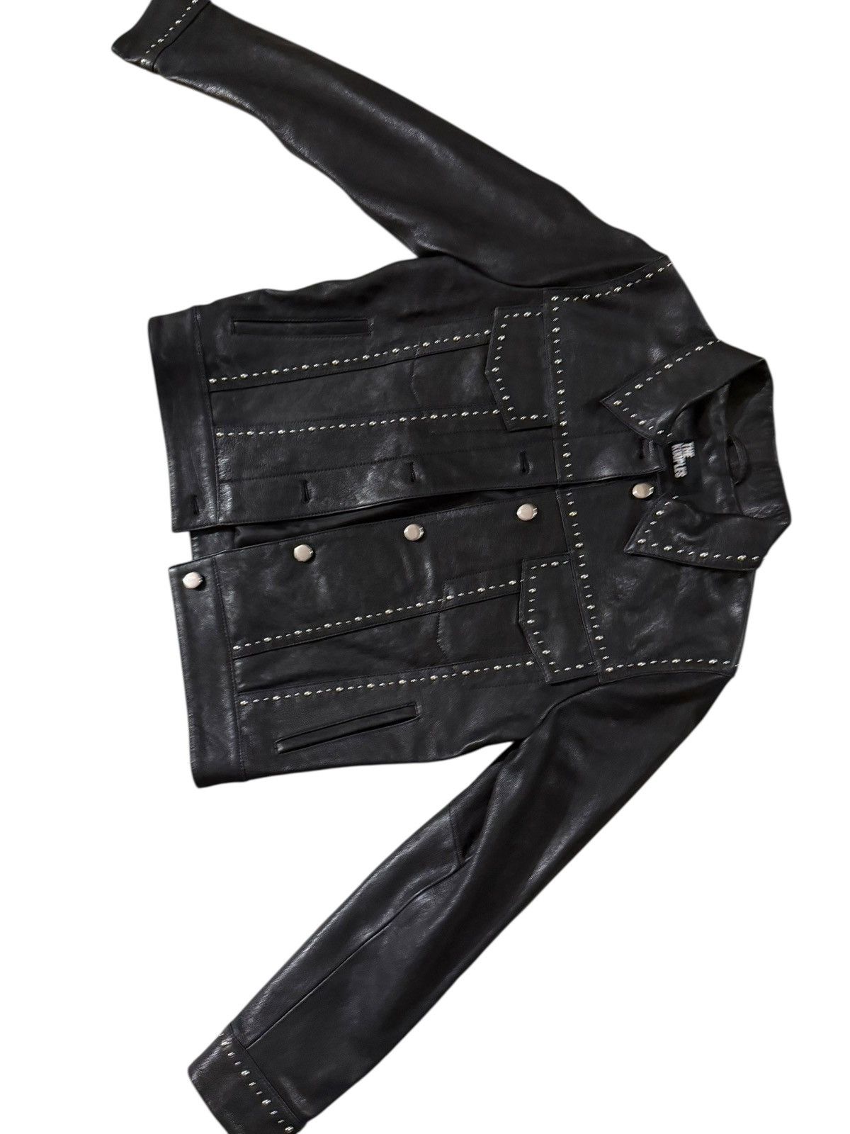 The Kooples $945 THE KOOPLES black Women’s Leather Studded Jacket Jacket Size XS / US 0-2 / IT 36-38 - 3 Thumbnail