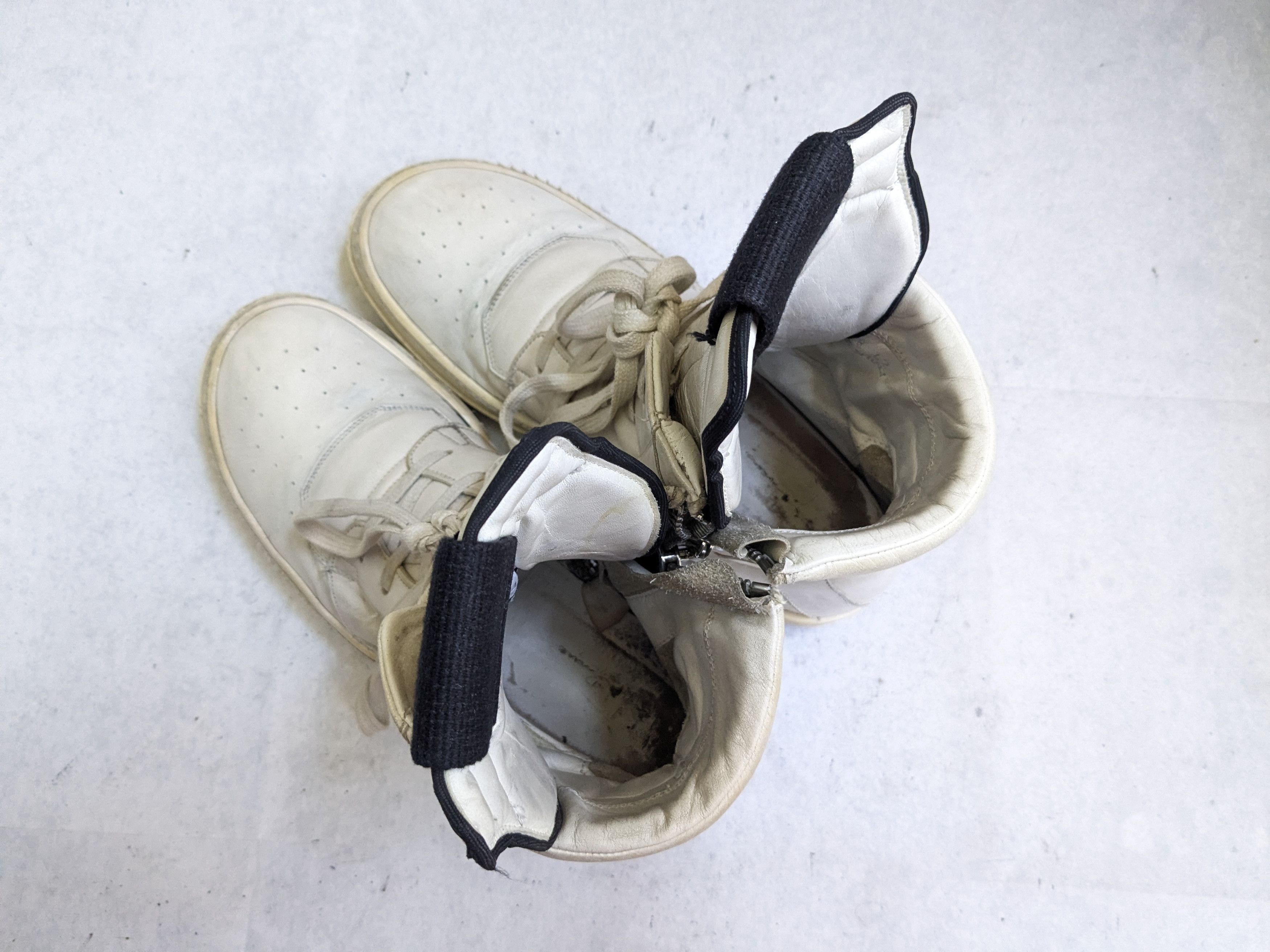 Rick Owens Rick Owens Geobaskets White 9 42 Leather High Tops Size US 9 / EU 42 - 17 Thumbnail