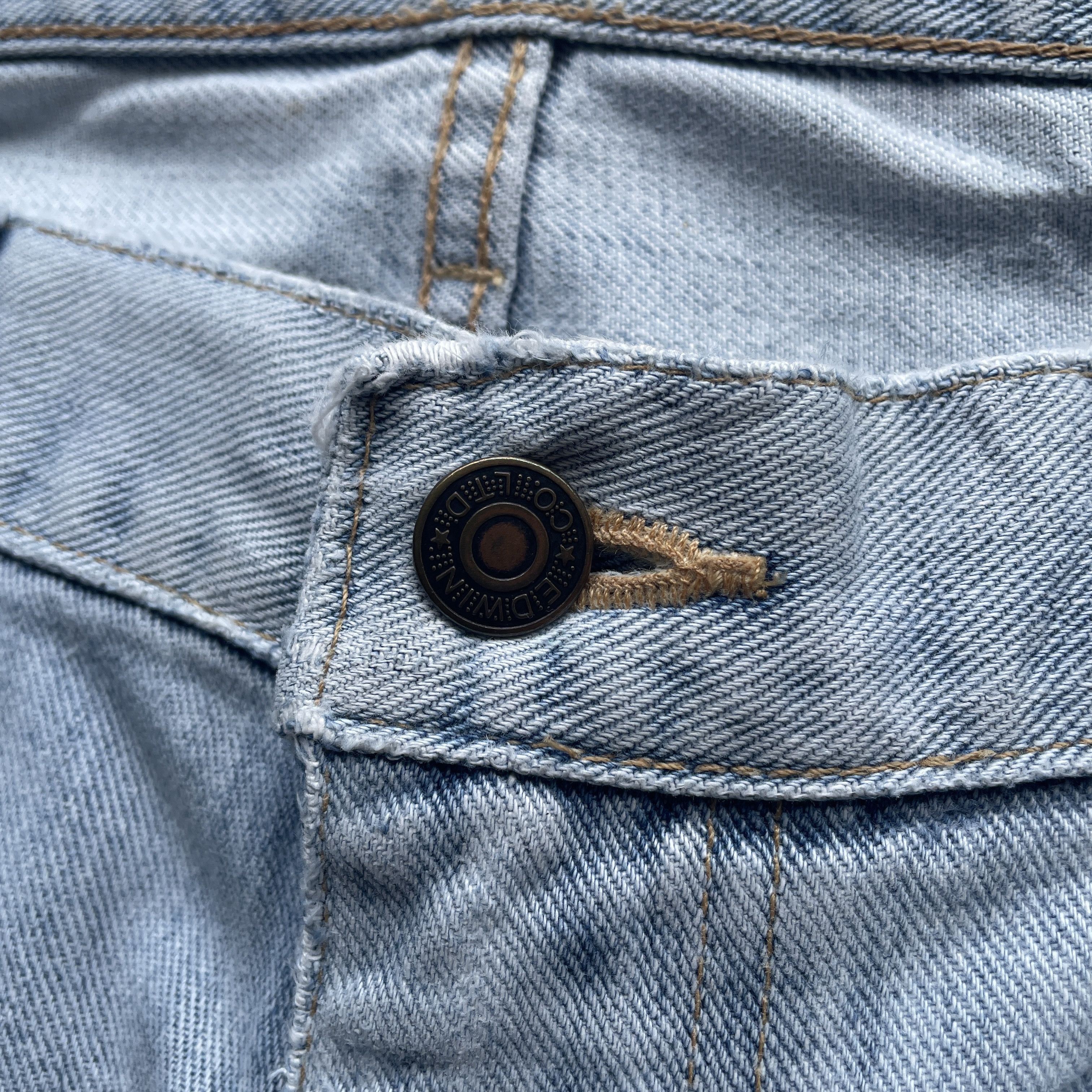 Edwin × Japanese Brand VINTAGE EDWIN DISTRESSED WASH JEANS FADED DENIM PANTS W39 Size US 39 - 6 Thumbnail