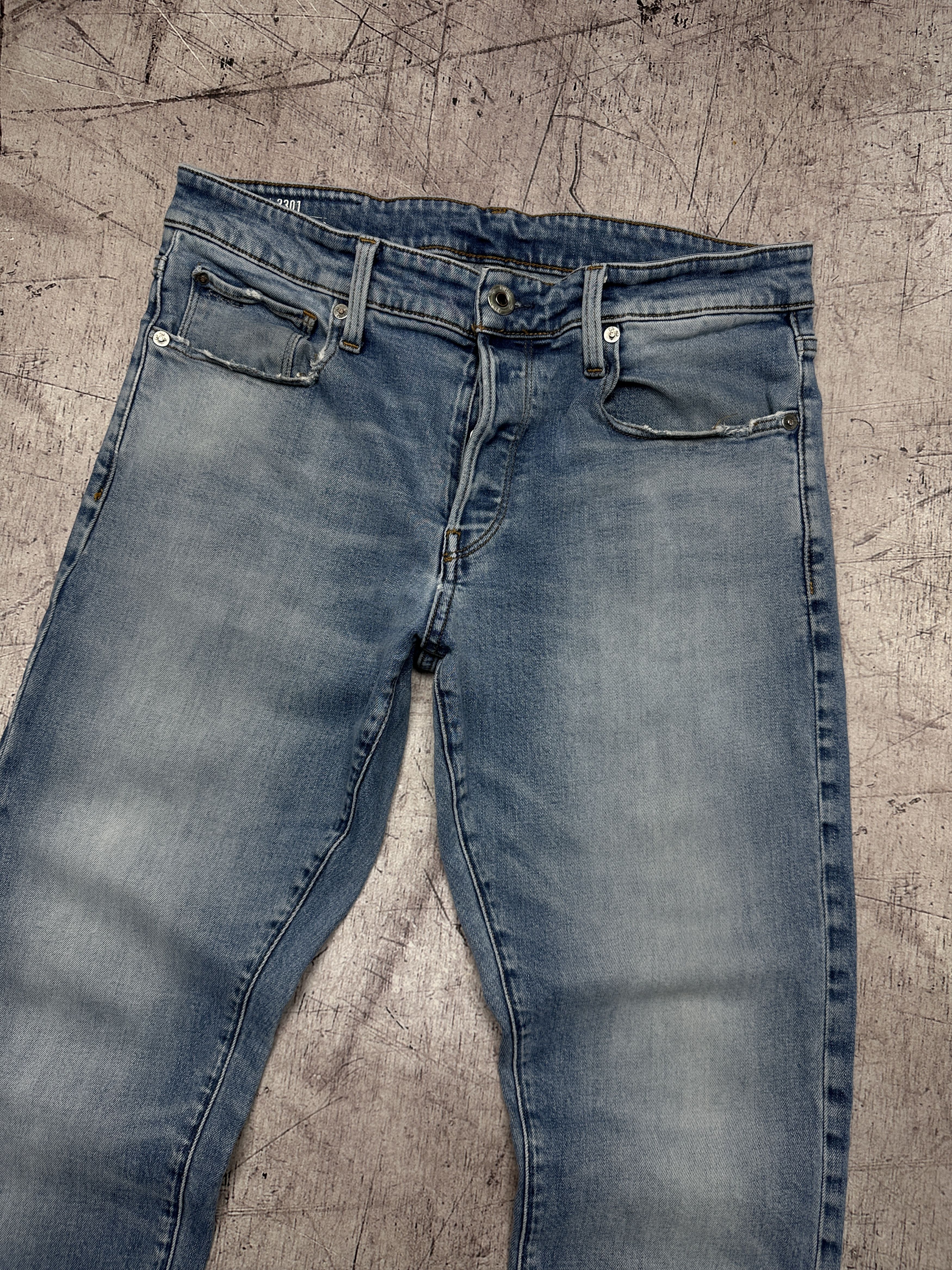G-Star G Star Raw 3301 Straight Tapered Mens Denim Pants Jeans Size US 32 / EU 48 - 2 Thumbnail