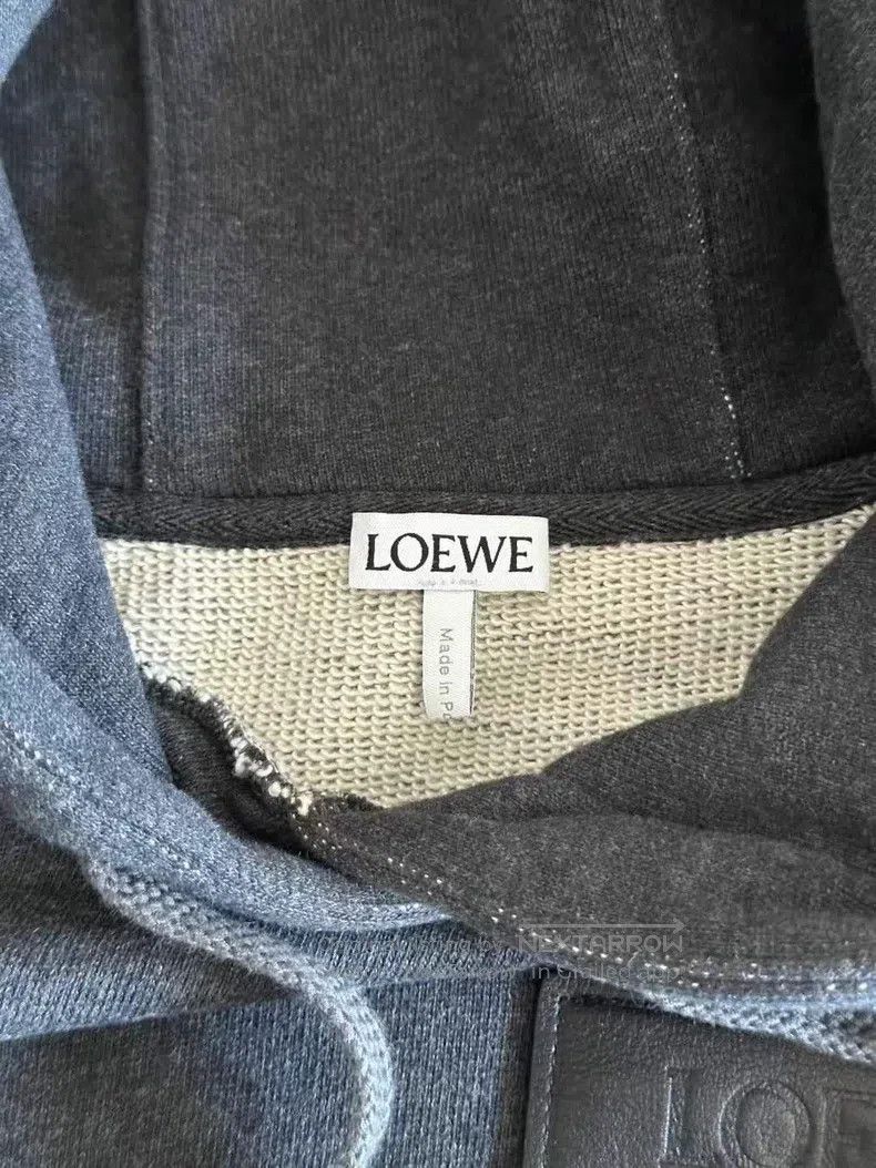 Loewe Loewe Gray leather logo short hoodie Size XS / US 0-2 / IT 36-38 - 4 Thumbnail