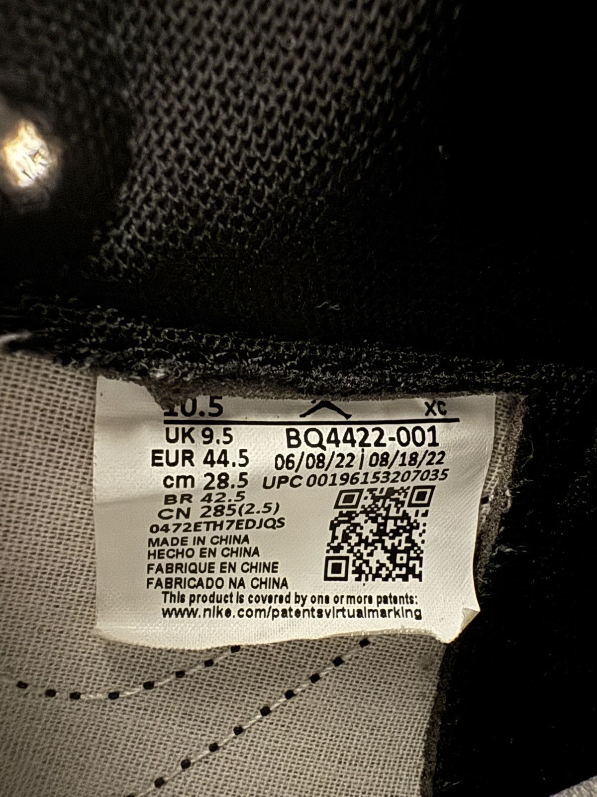 Jordan Brand Air Jordan 1 OG black white 85s Size US 10.5 / EU 43-44 - 7 Thumbnail