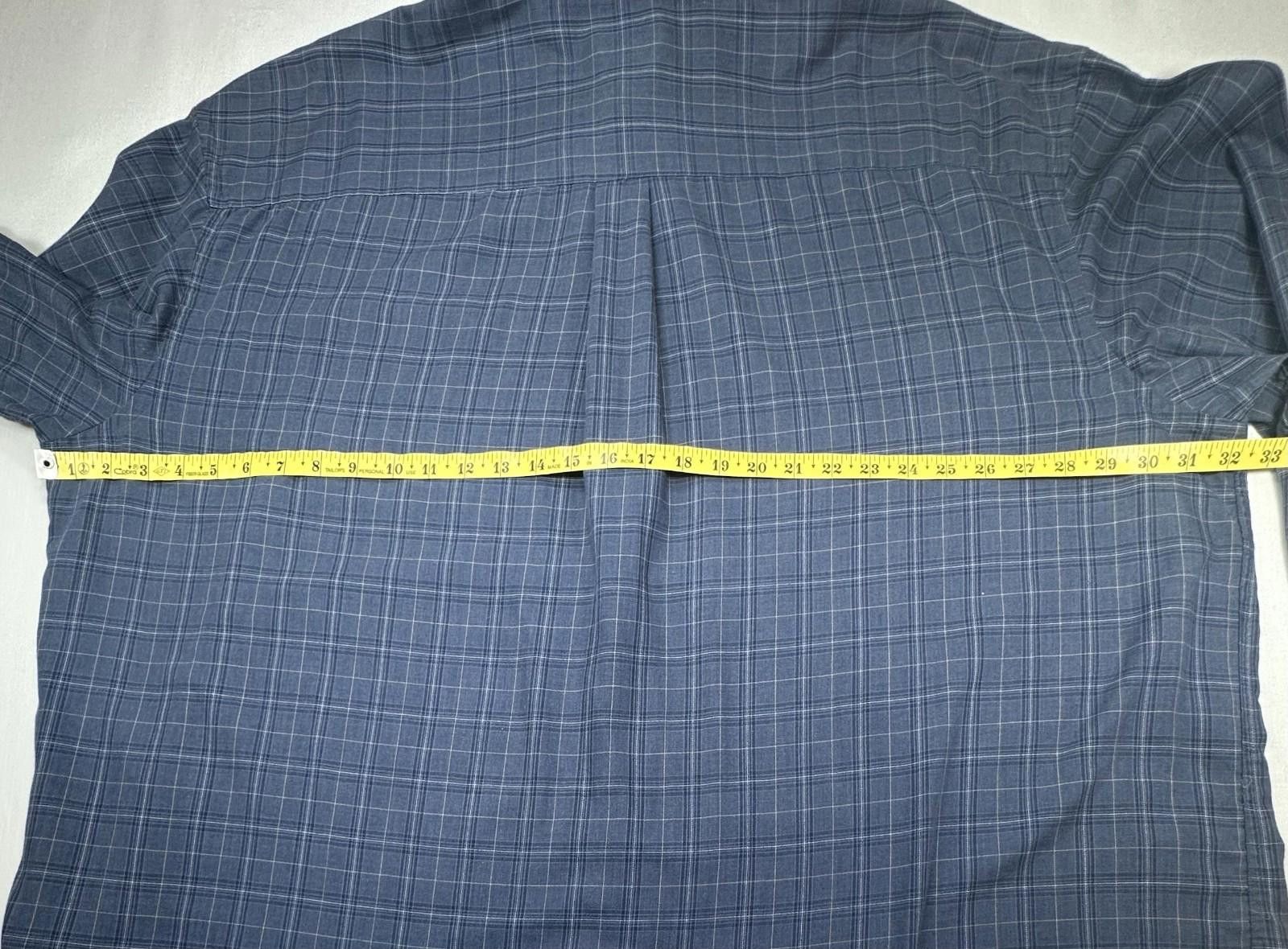 Arrow Arrow 4TG/4XG/21-21.5 Blue Check Button Down Oxford Size 54R - 7 Thumbnail