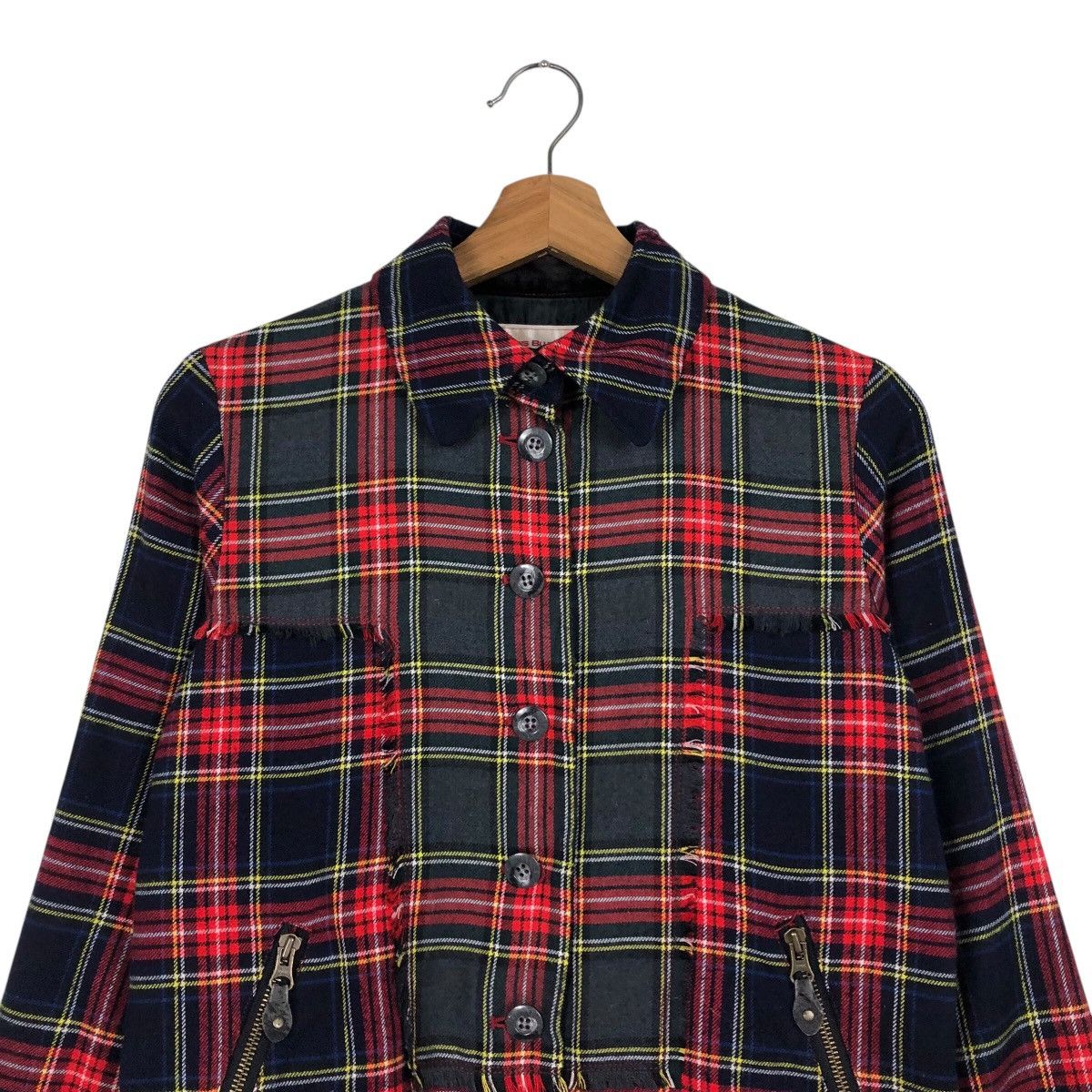 Japanese Brand 📌Cropped Biker Zipper Jacket Tartan Betty's Blue Label Size US M / EU 48-50 / 2 - 4 Thumbnail